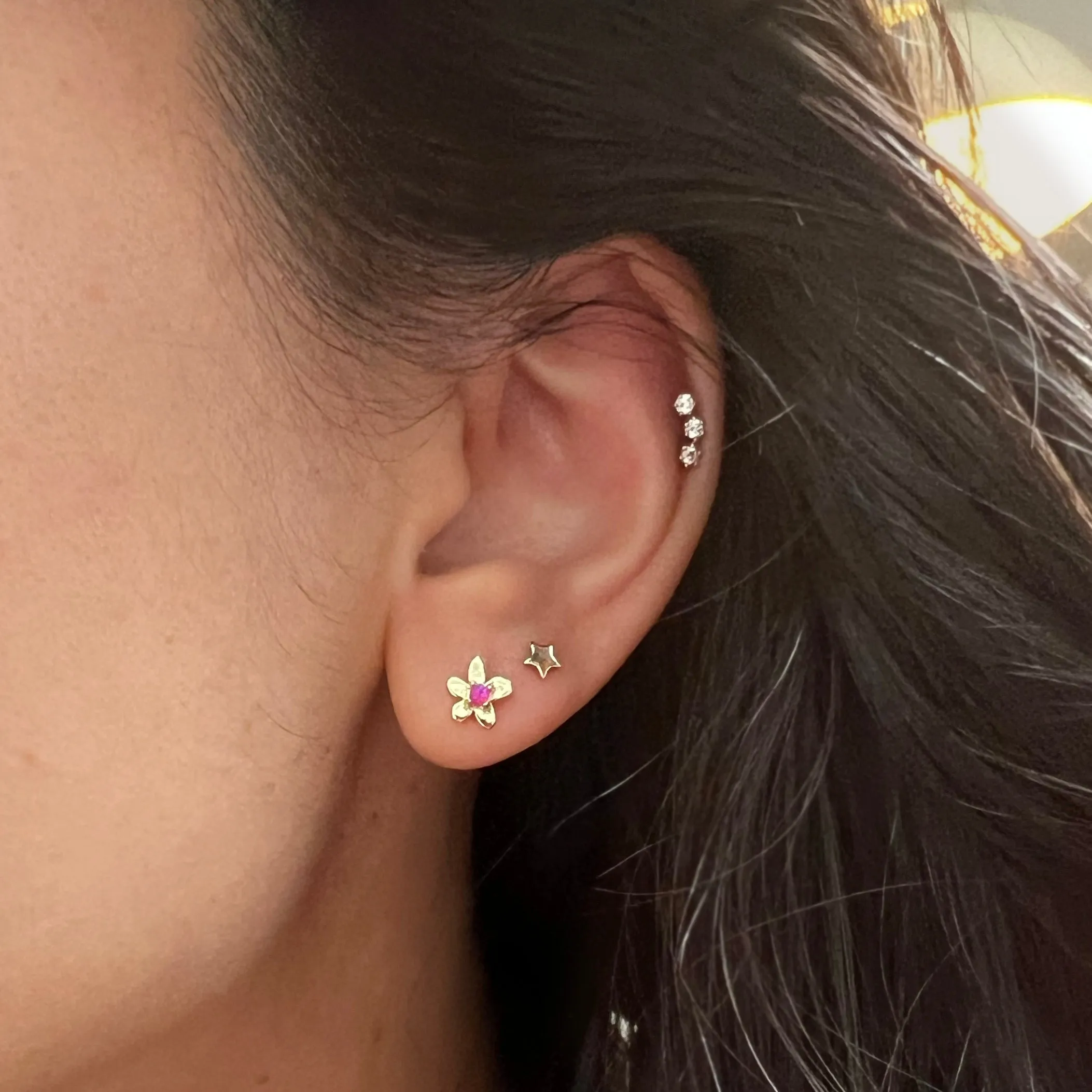 Mini Flower Opal Stud Earrings