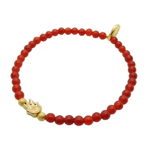 Mini Hamsa Hand Charm Gemstone Bead Bracelet
