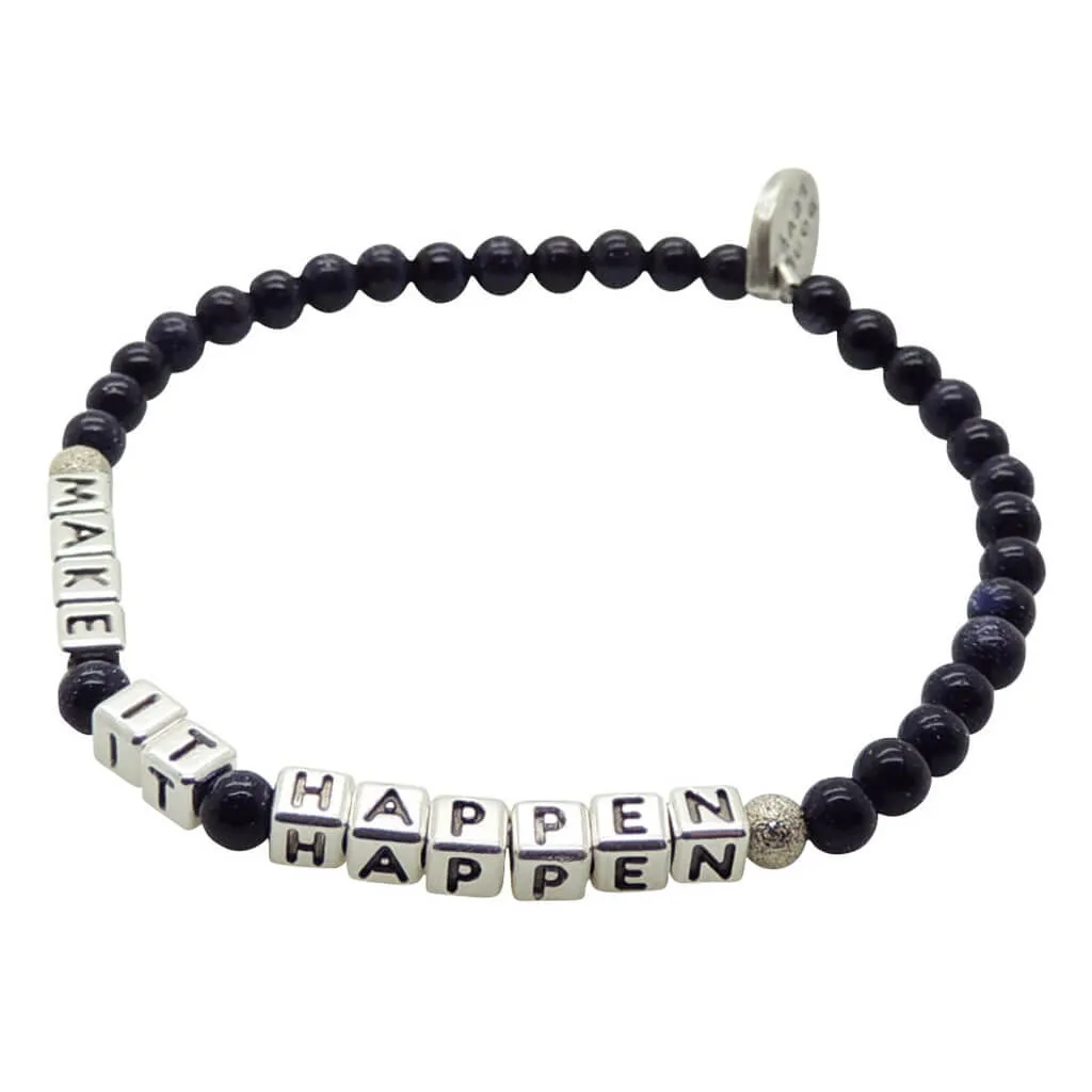 Mini Metallic Alphabet Cube Personalised Name Gemstone Bead Bracelet