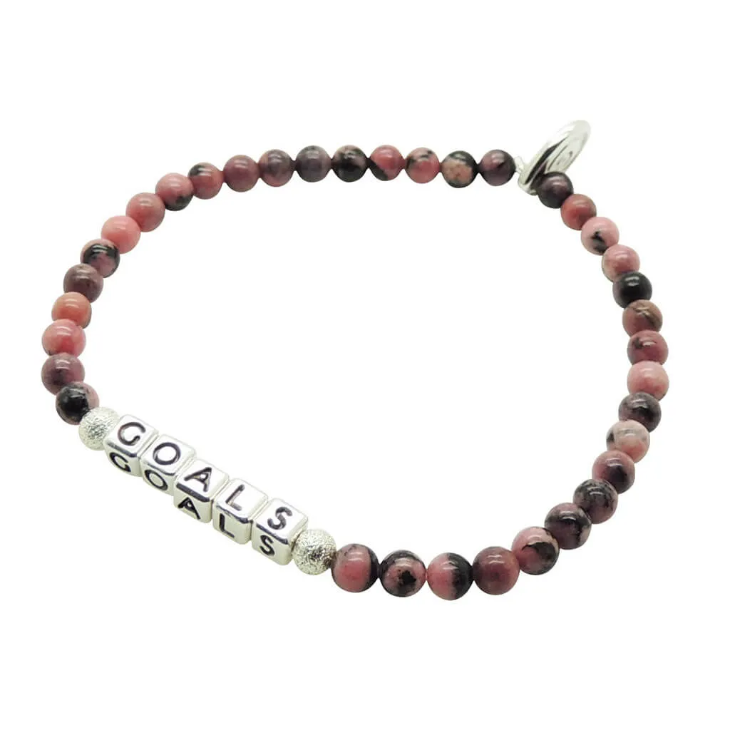 Mini Metallic Alphabet Cube Personalised Name Gemstone Bead Bracelet