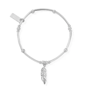 Mini Noodle Ball Filigree Feather Bracelet - Silver - SBMNB570