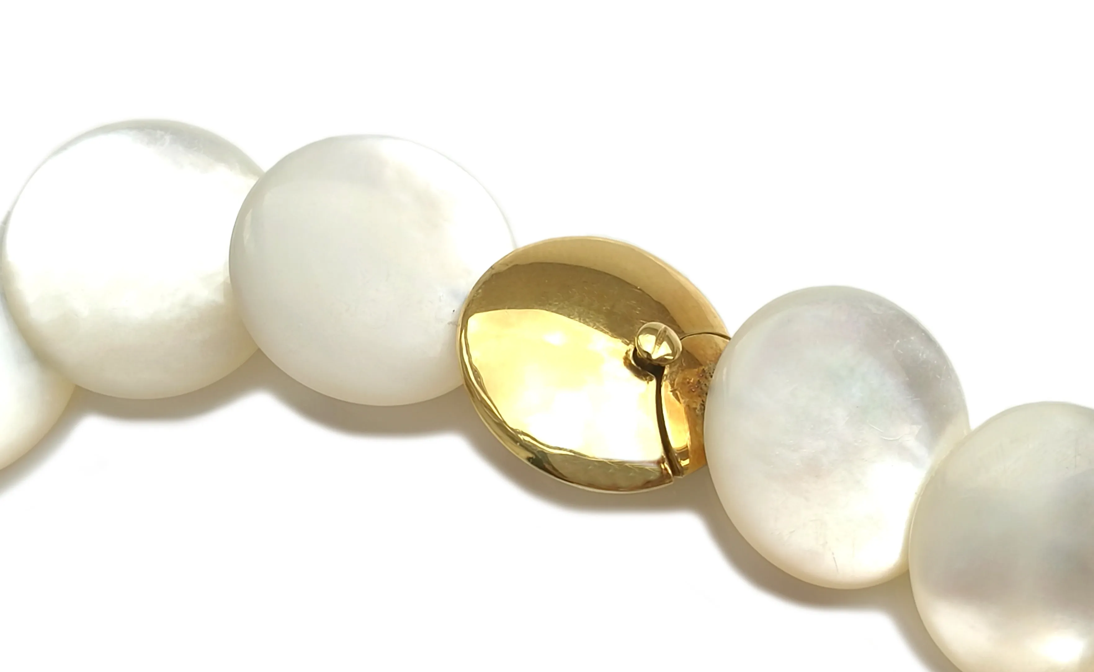 MOP 18k Gold Necklace Opal Inlay Attributed to Angela Cummings for Tiffany & Co