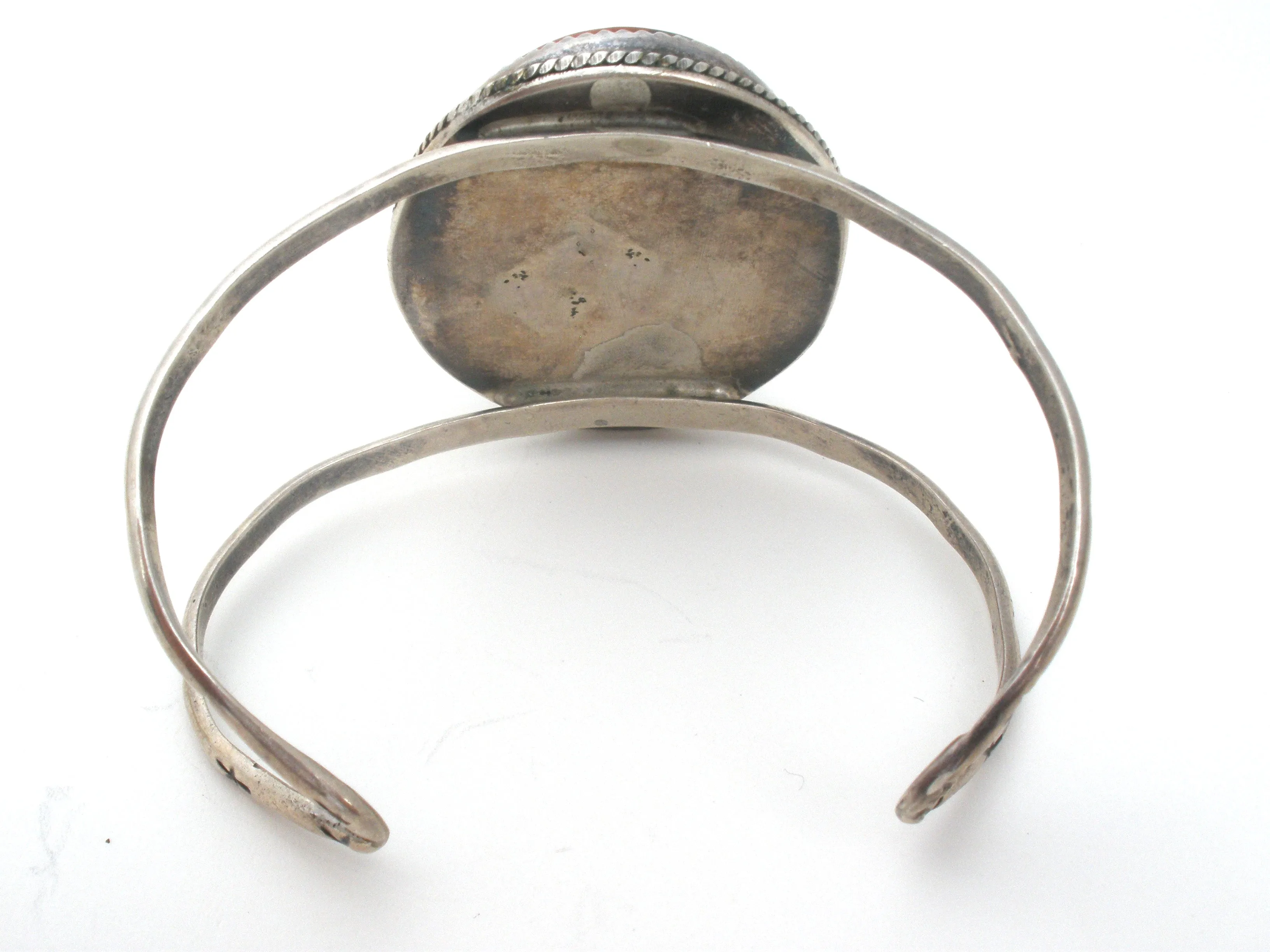 Moss Agate Cuff Bracelet Sterling Silver