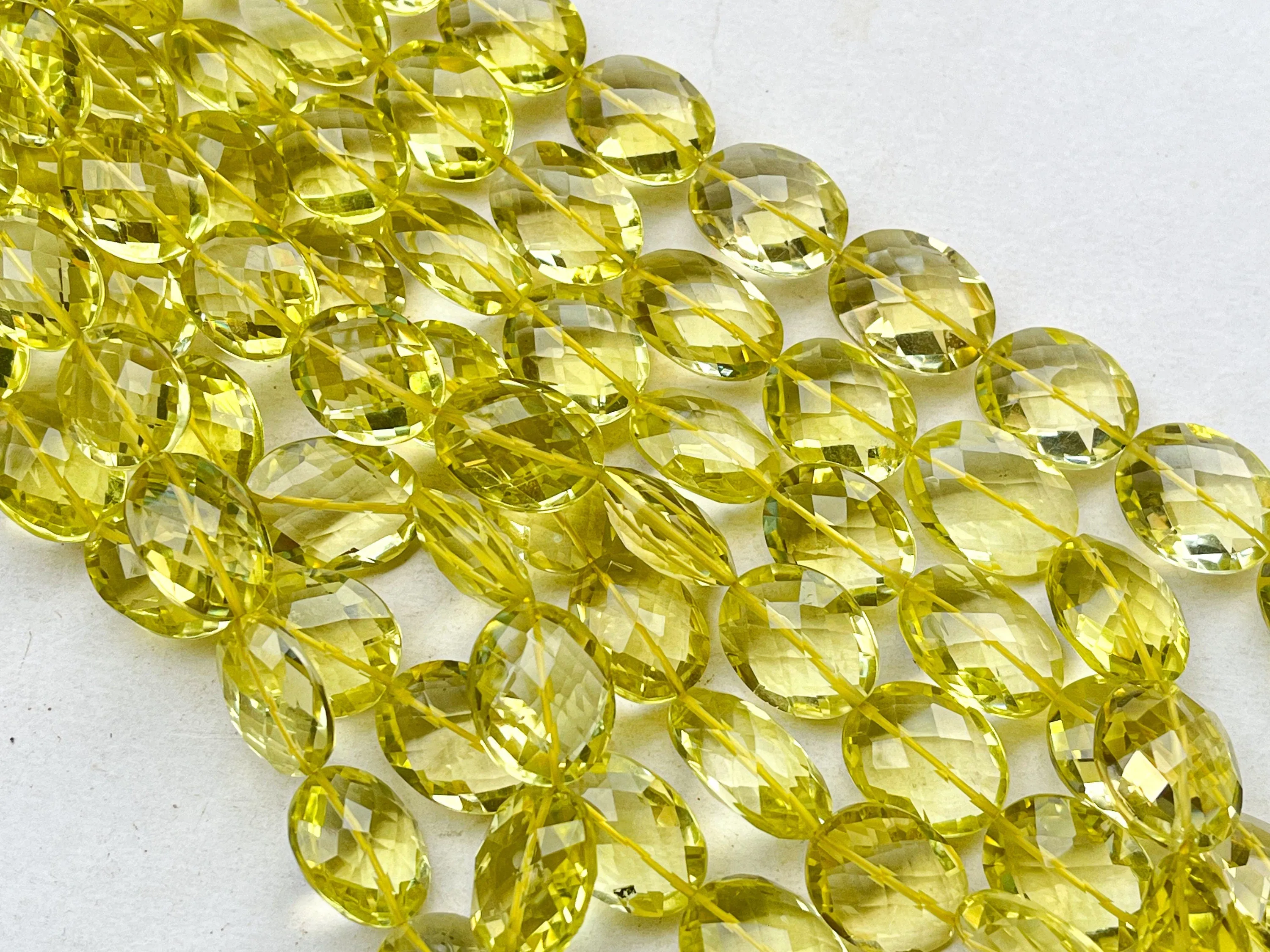 Natural Lemon Quartz  beads for Necklace making
