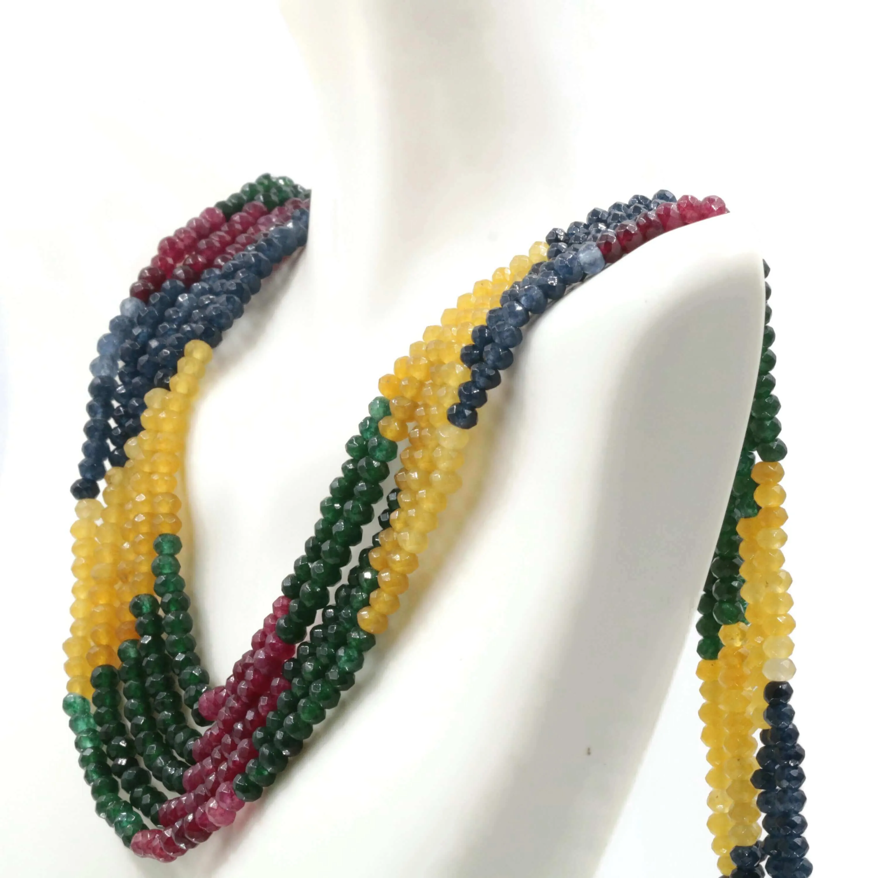 Natural Multi Color Quartz Faceted Bead Necklace Multi Strand Colorful Beaded Gemstone Necklace SKU 6142712 6142713