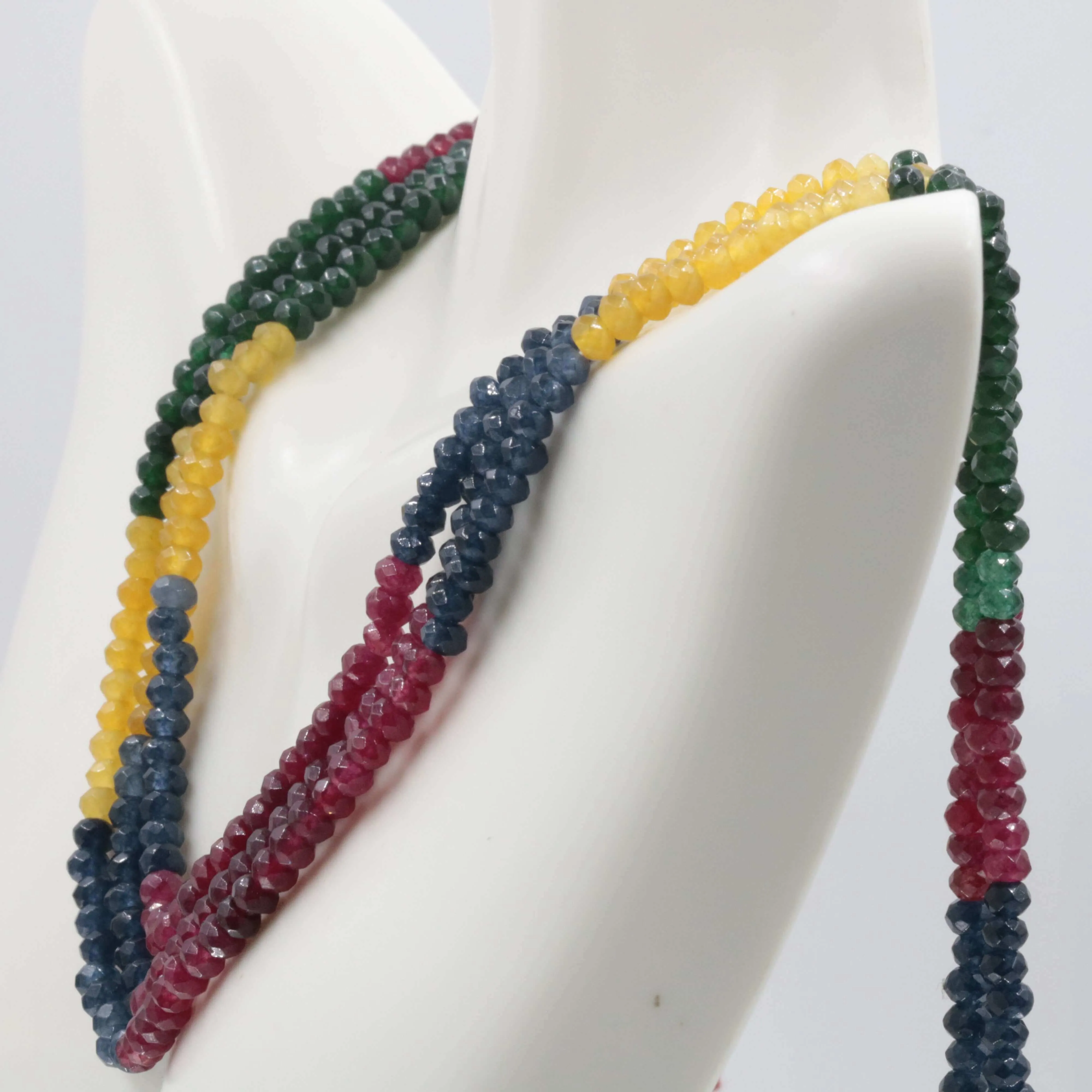 Natural Multi Color Quartz Faceted Bead Necklace Multi Strand Colorful Beaded Gemstone Necklace SKU 6142712 6142713
