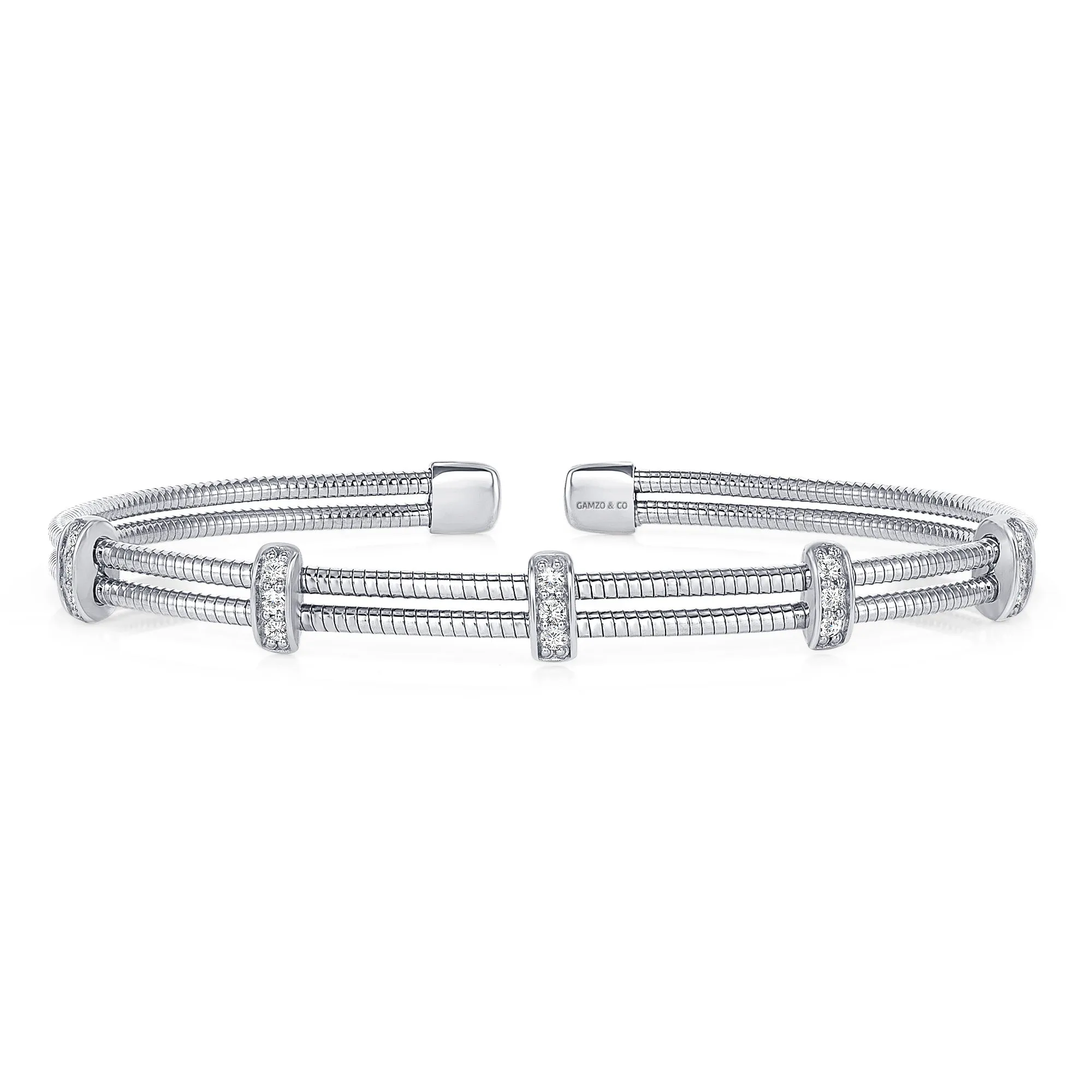 Natural Round Diamond Bar Tennis Bangle