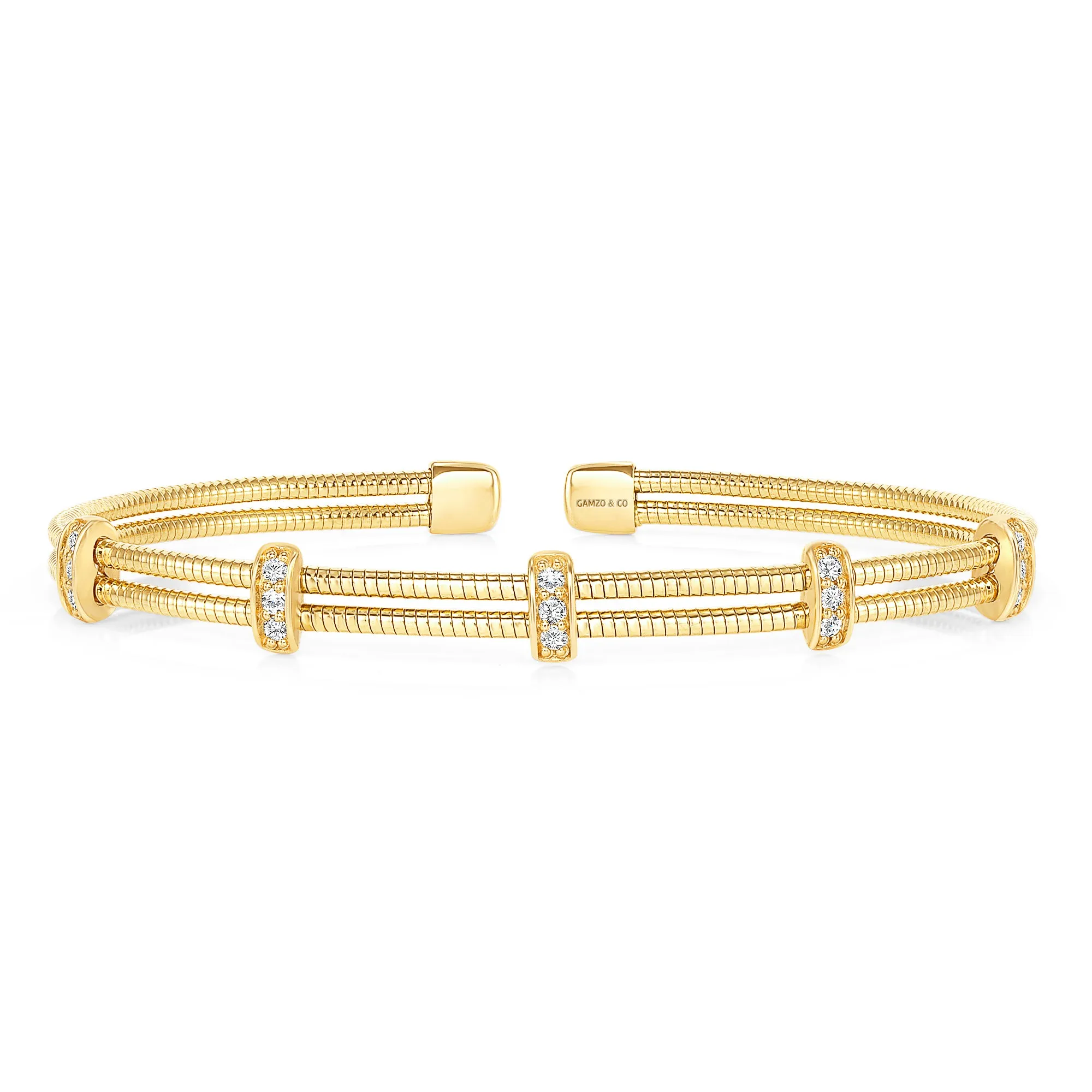 Natural Round Diamond Bar Tennis Bangle