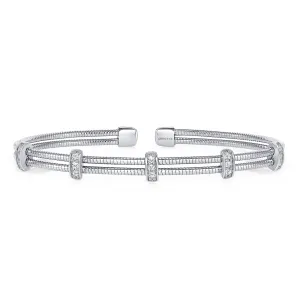 Natural Round Diamond Bar Tennis Bangle
