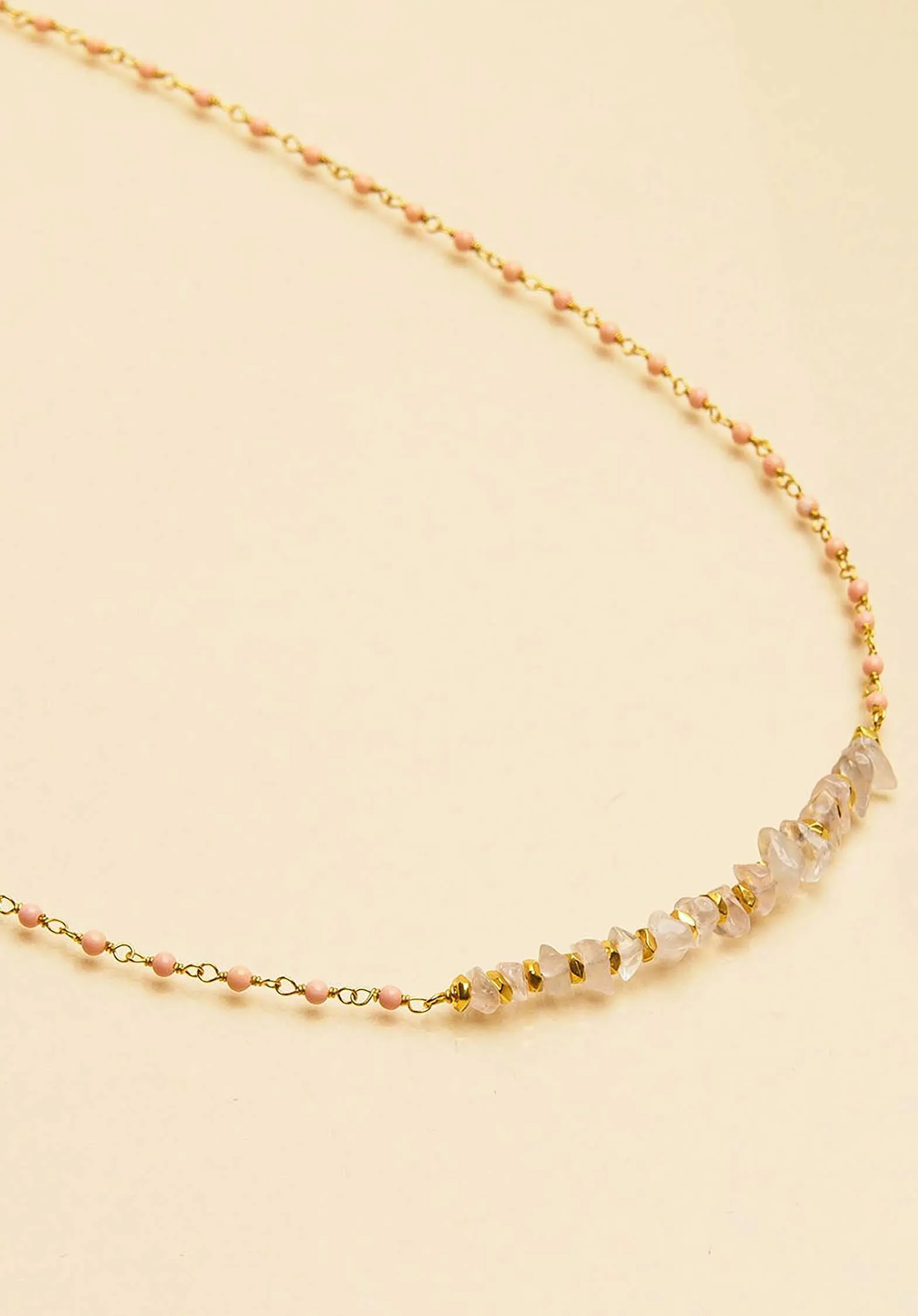 Necklace  2cap Quartz-Rose
