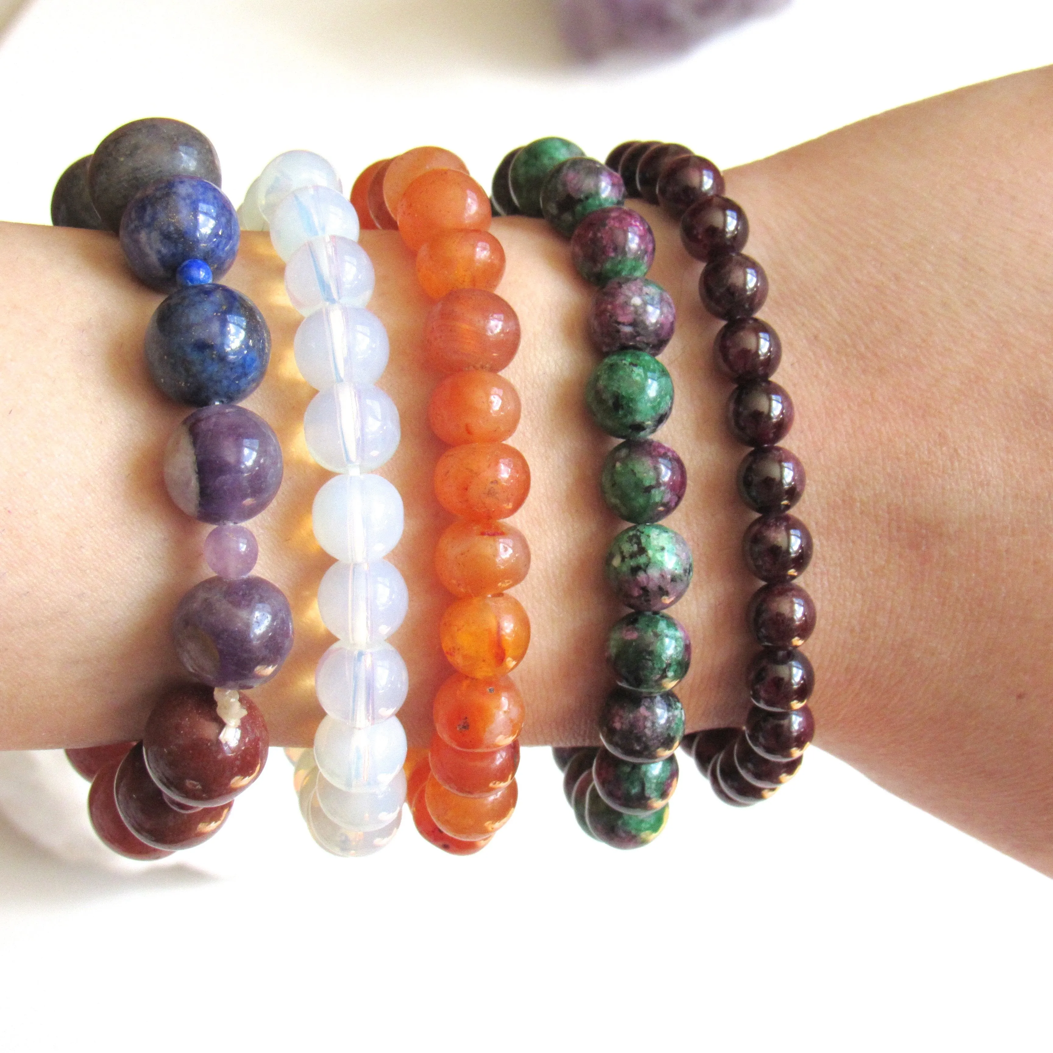 (New!) Ruby Zoisite Stone Bracelets