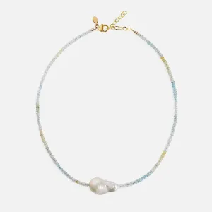 Ombre Aquamarine Baroque Pearl Necklace