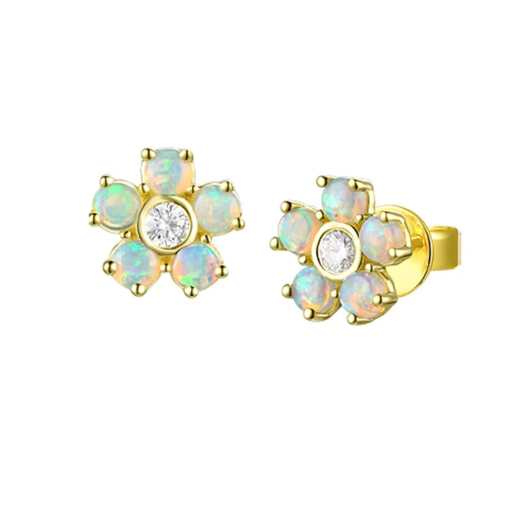 Opal Diamond Studs 6mm