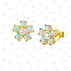 Opal Diamond Studs 6mm