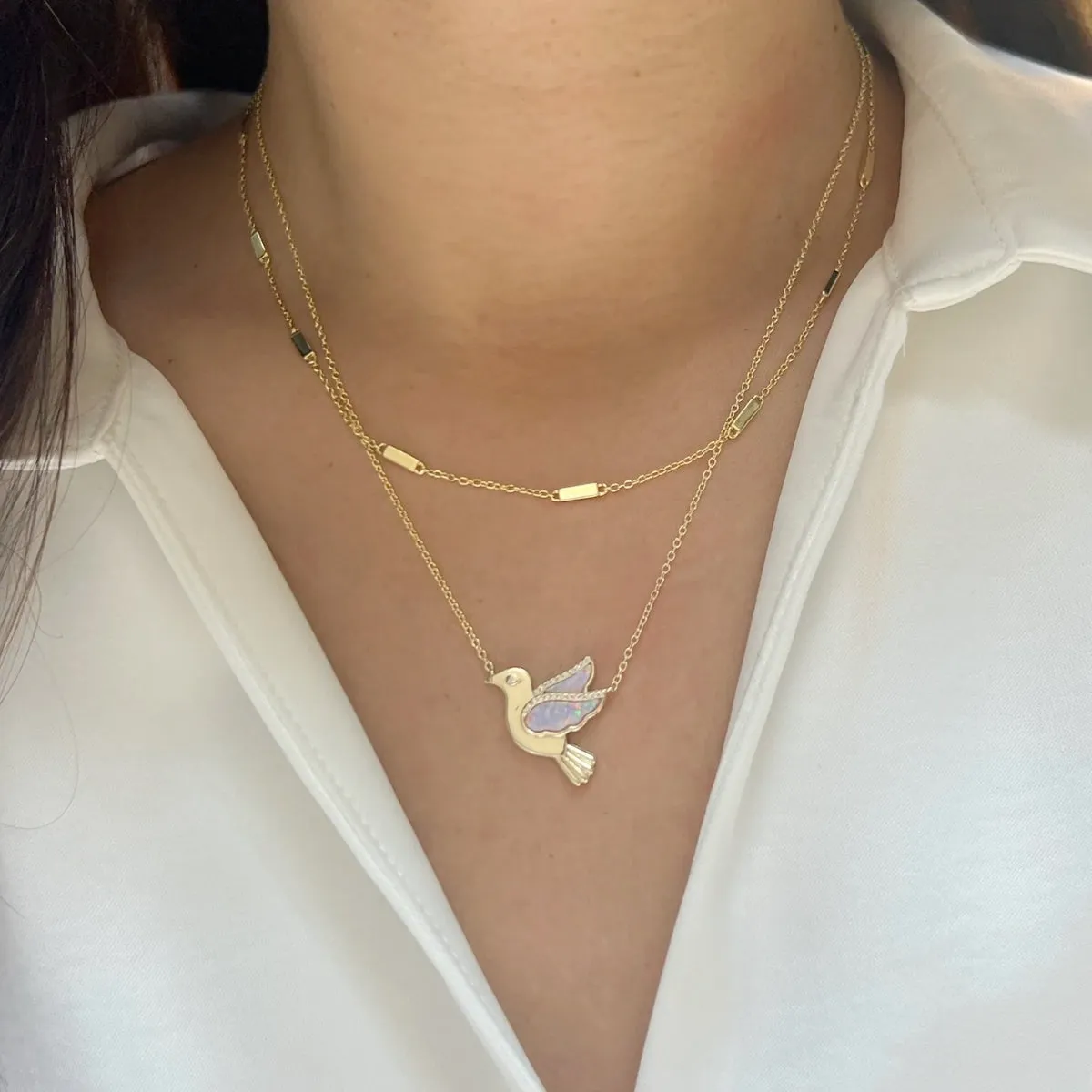 Opal Dove Necklace