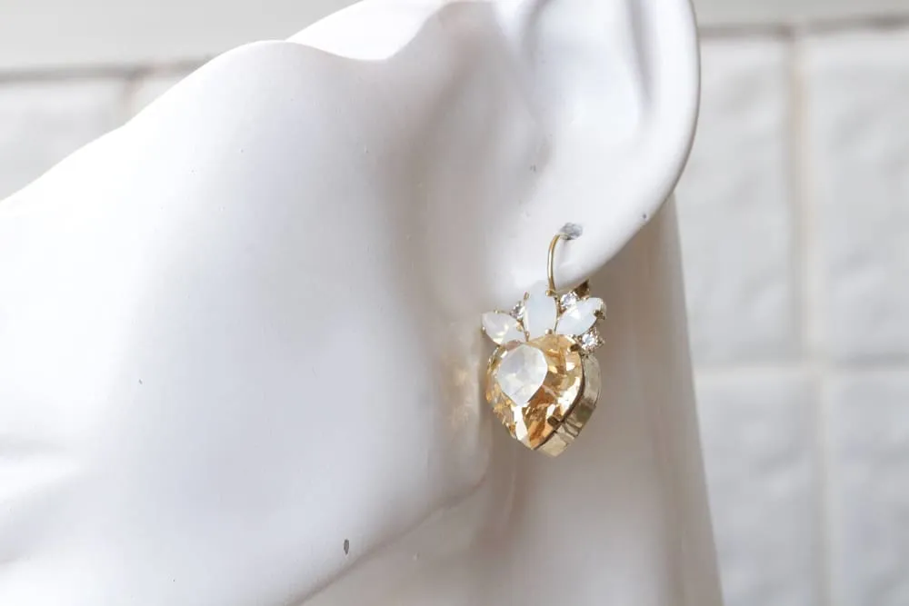 OPAL HEART EARRINGS