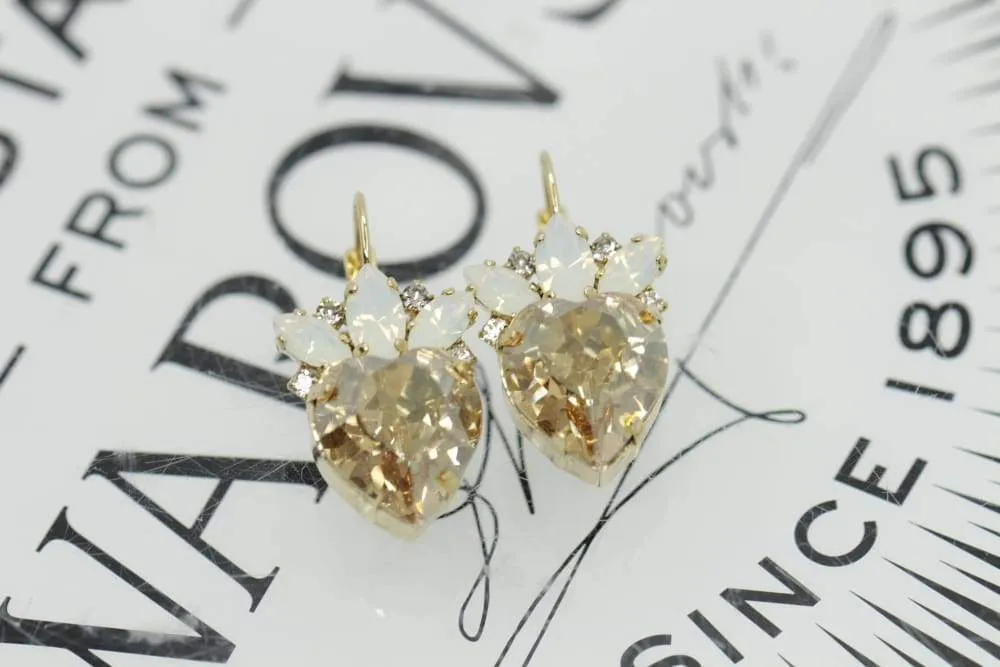OPAL HEART EARRINGS