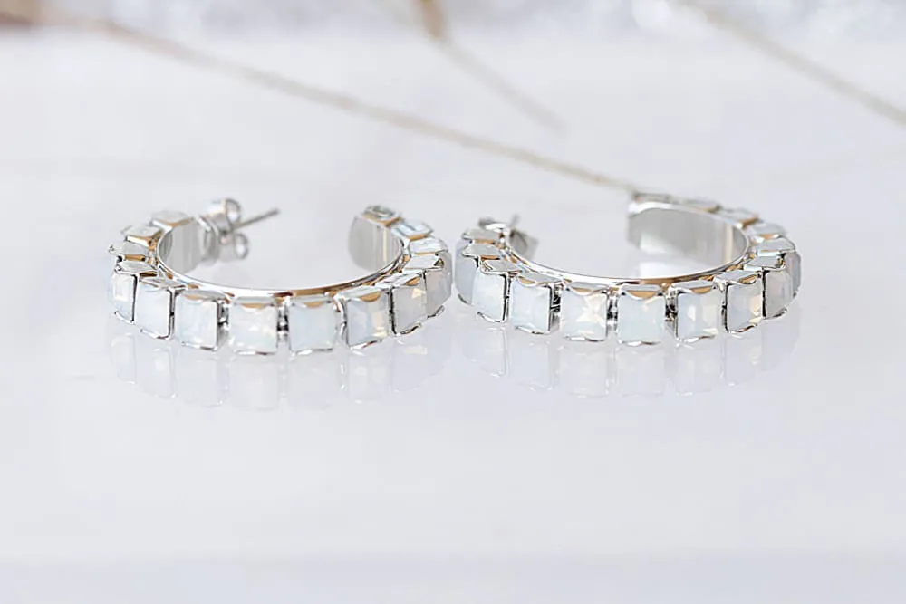 OPAL HOOP EARRINGS