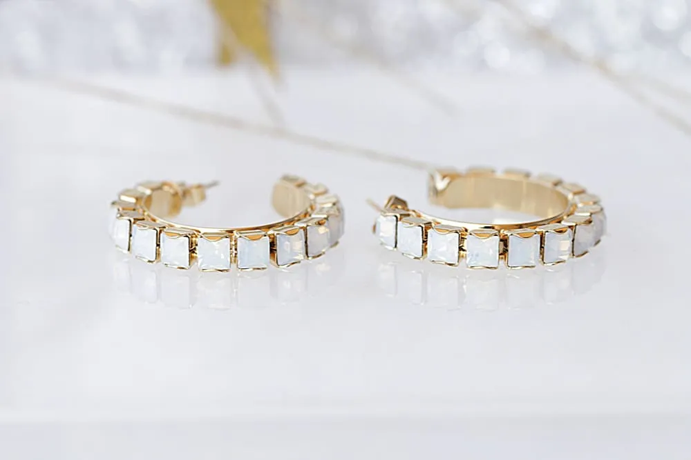 OPAL HOOP EARRINGS