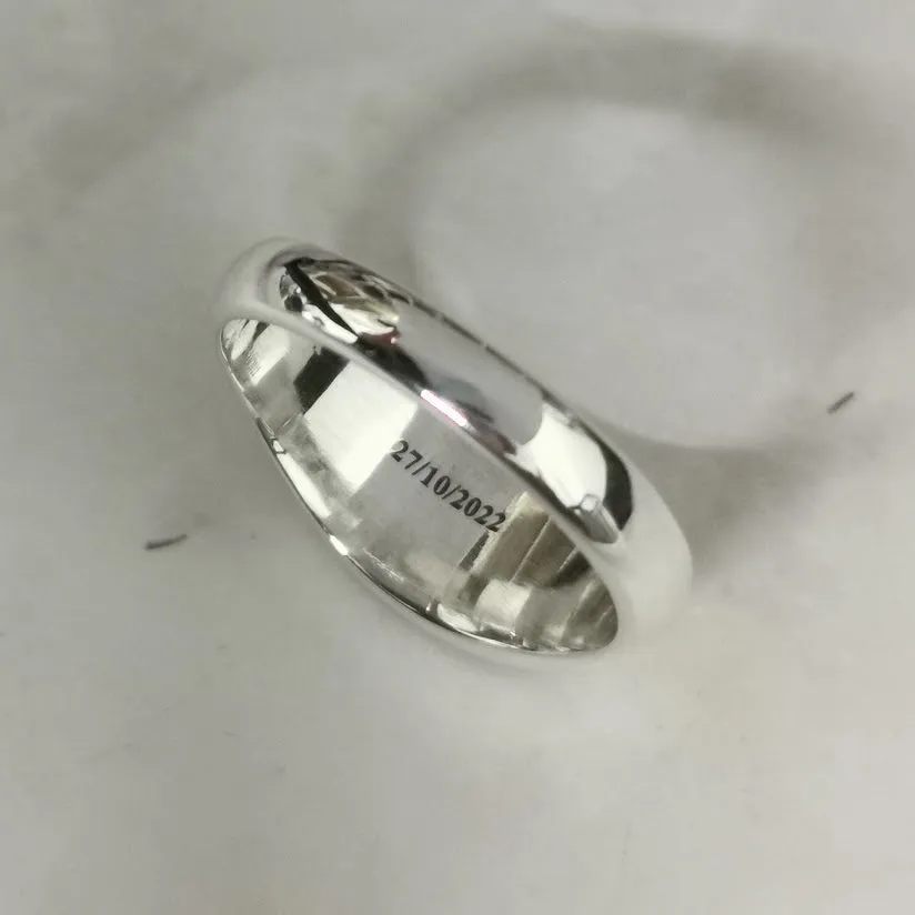 Oval Initial Silver Signet Ring