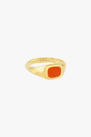 Papaya signet ring gold plated