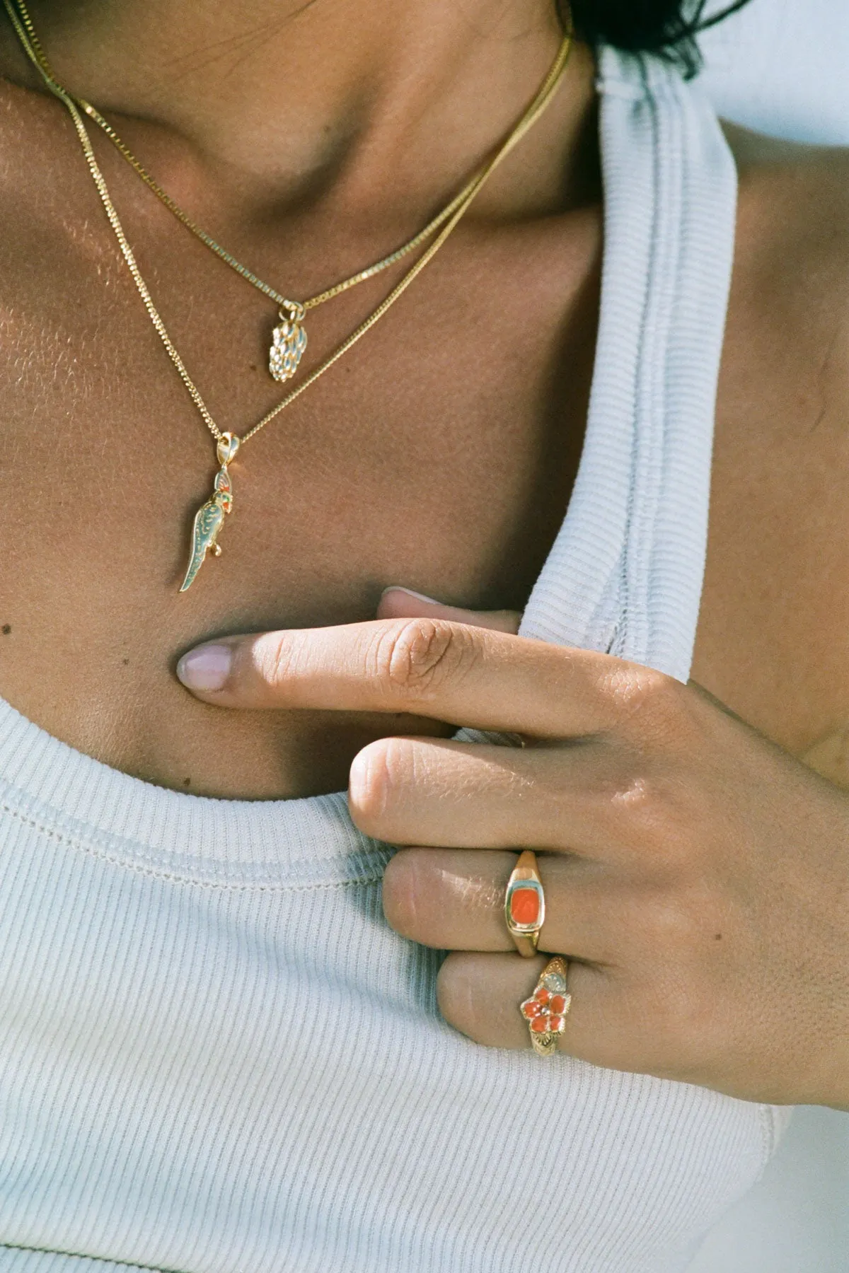 Papaya signet ring gold plated