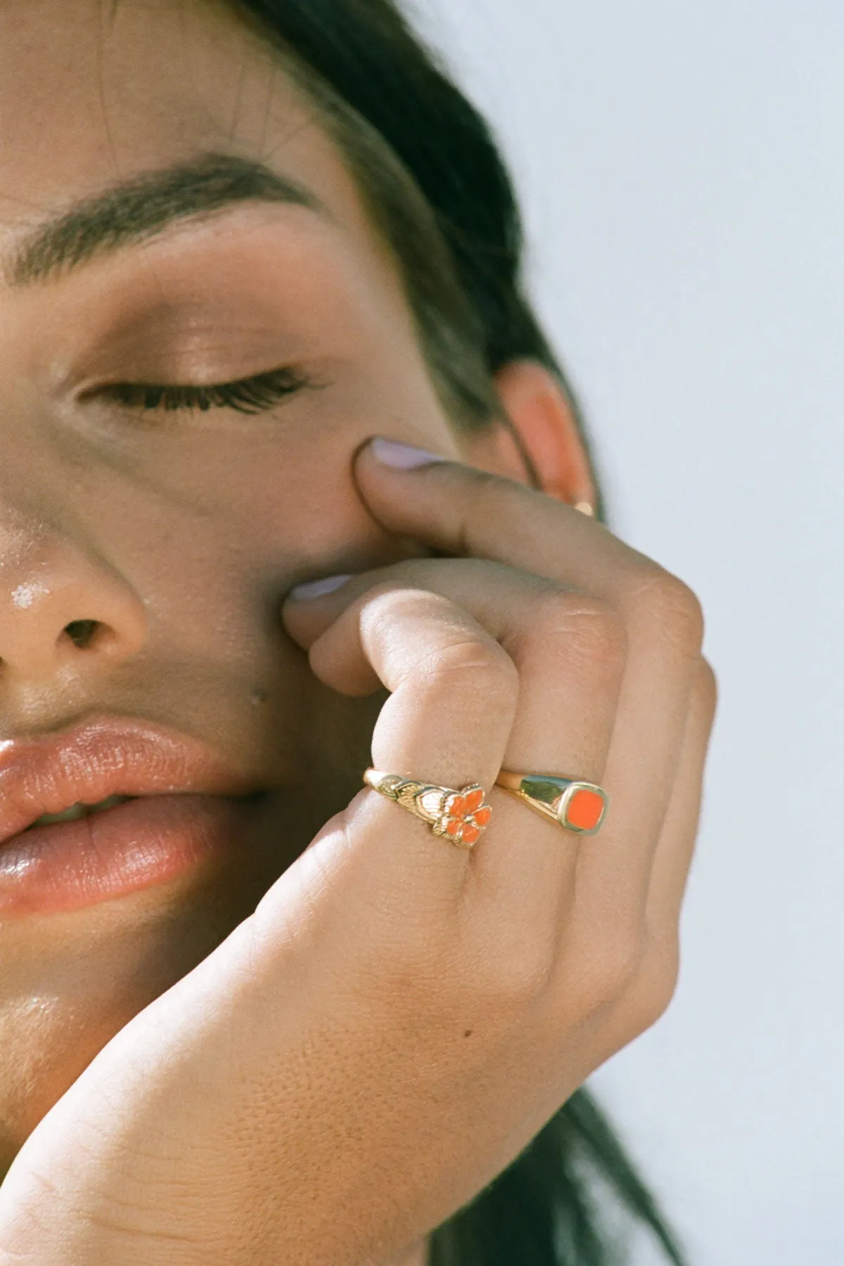 Papaya signet ring gold plated