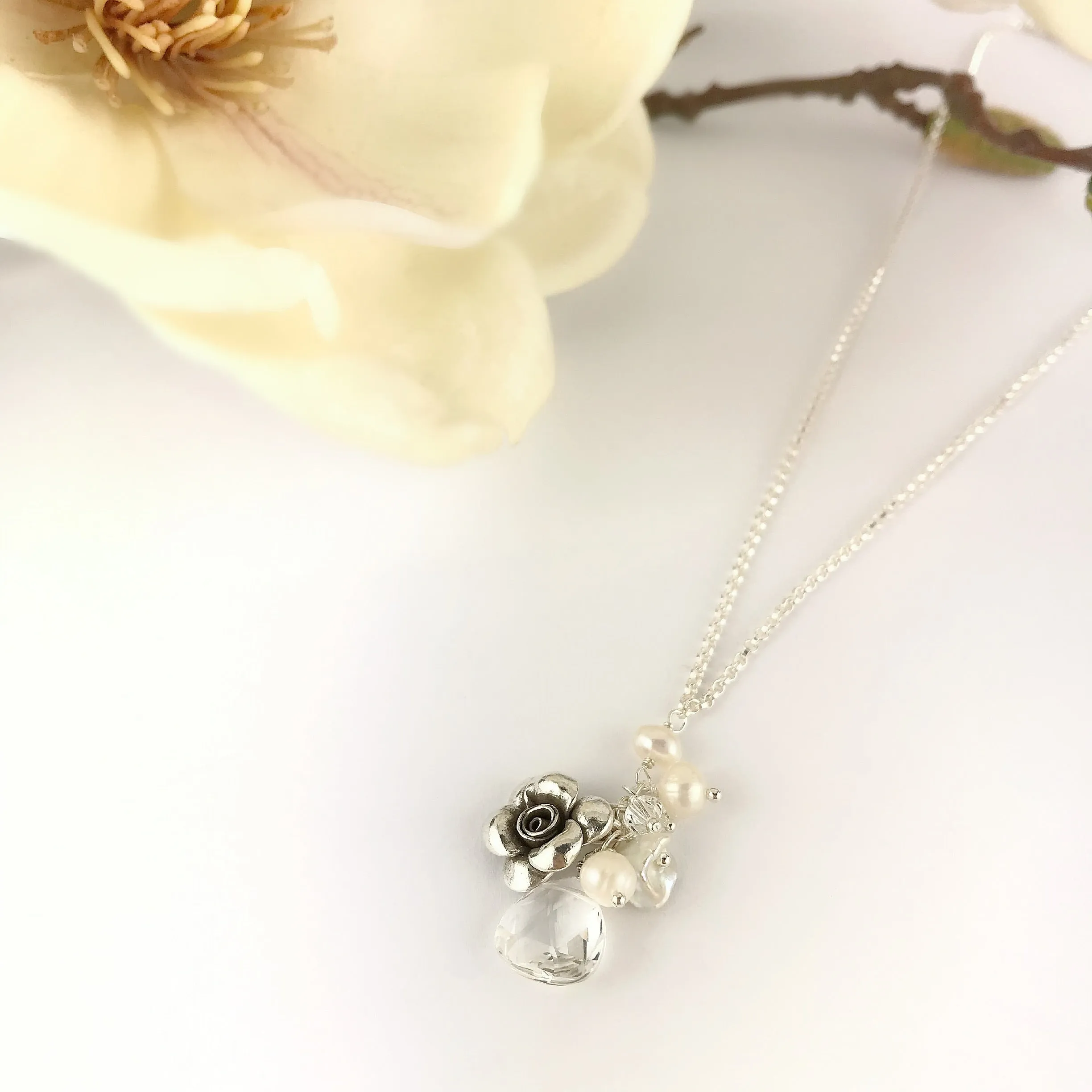 Paradise Rose Pendant (Pearl) - VP306