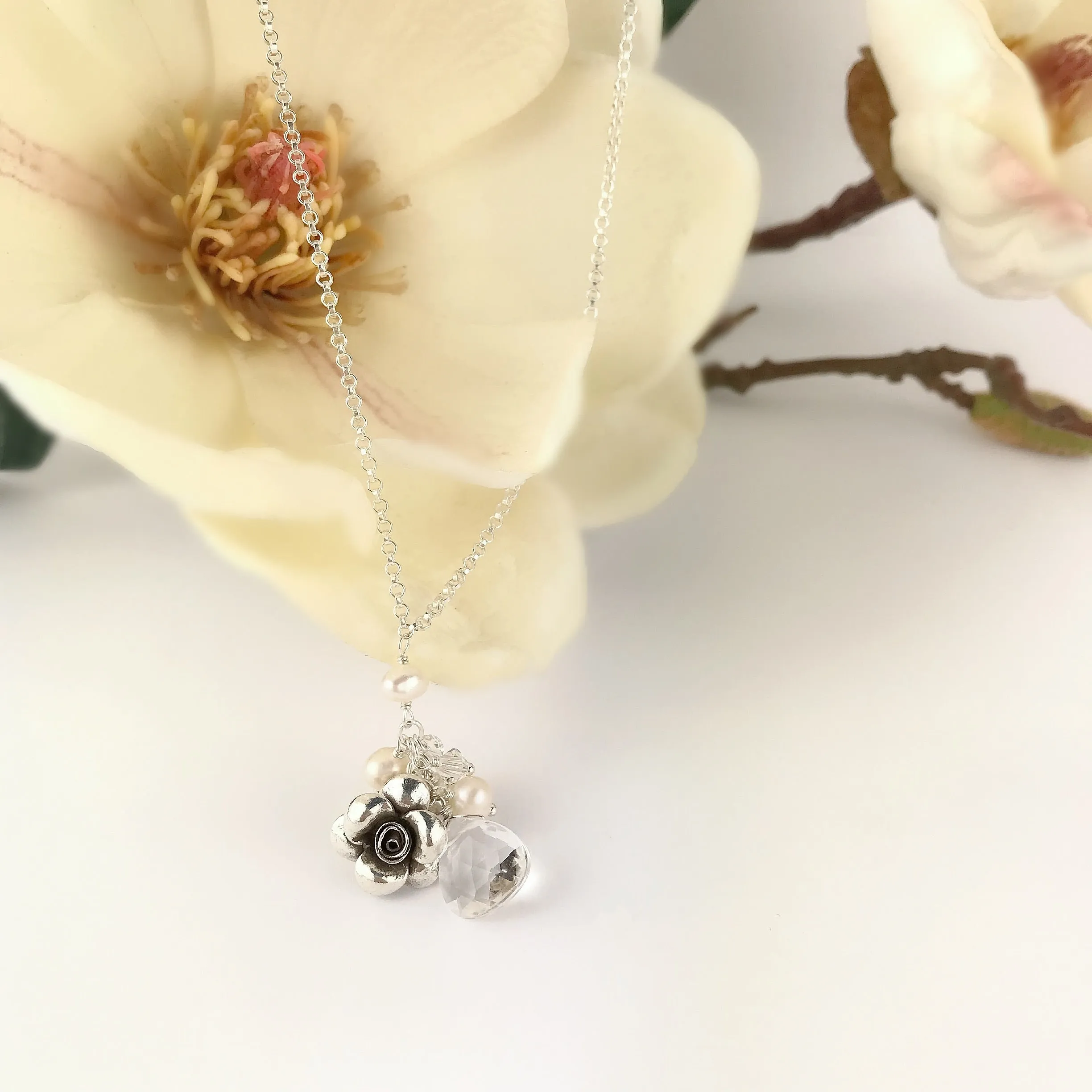 Paradise Rose Pendant (Pearl) - VP306