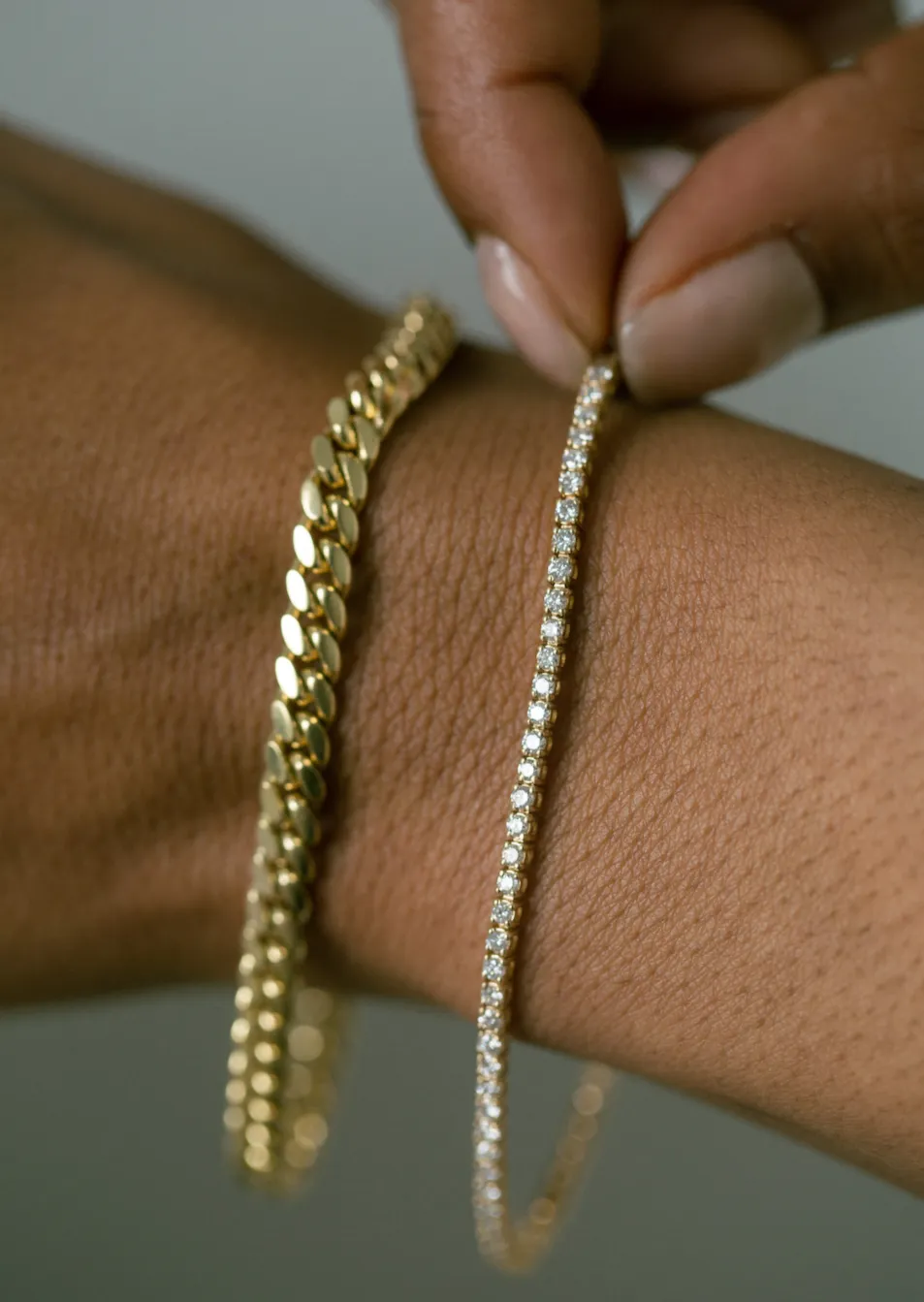 Petite Diana Tennis Bracelet Birthstones Yellow Gold
