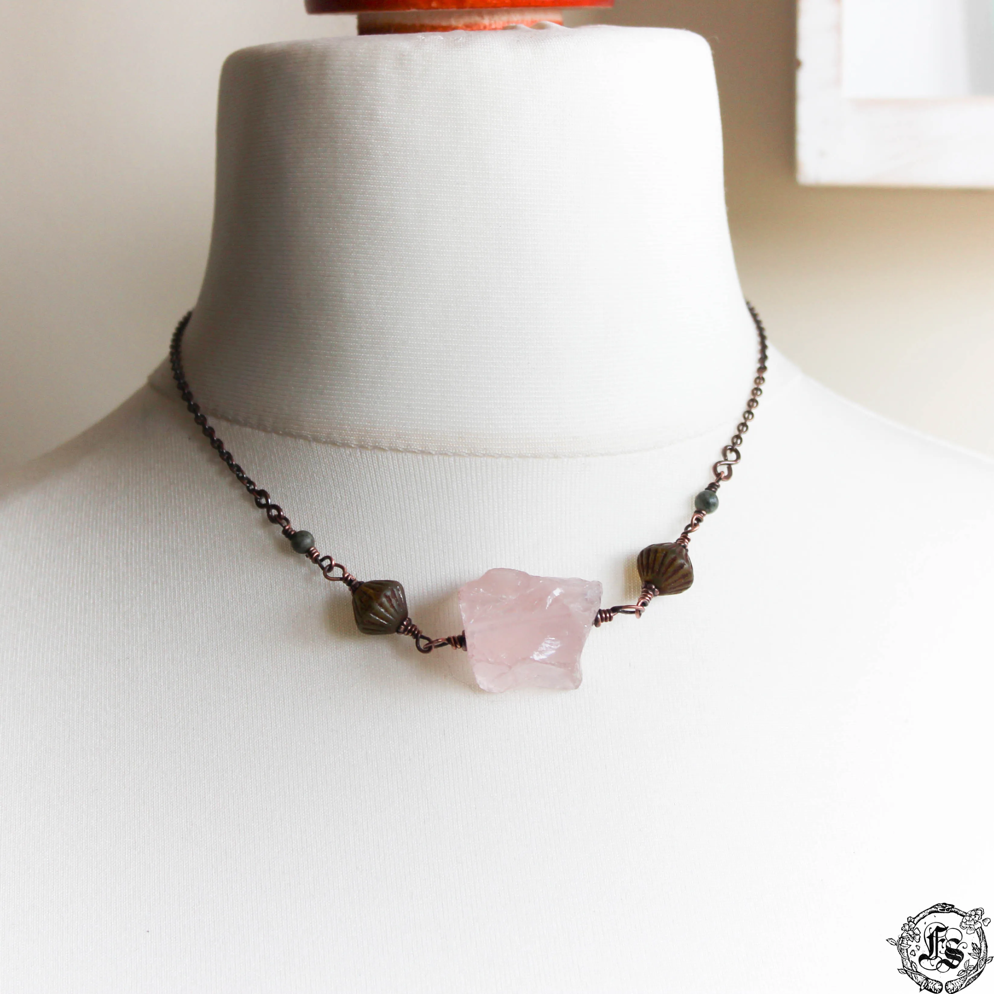 Piece of Sky Necklace in Rose Quartz