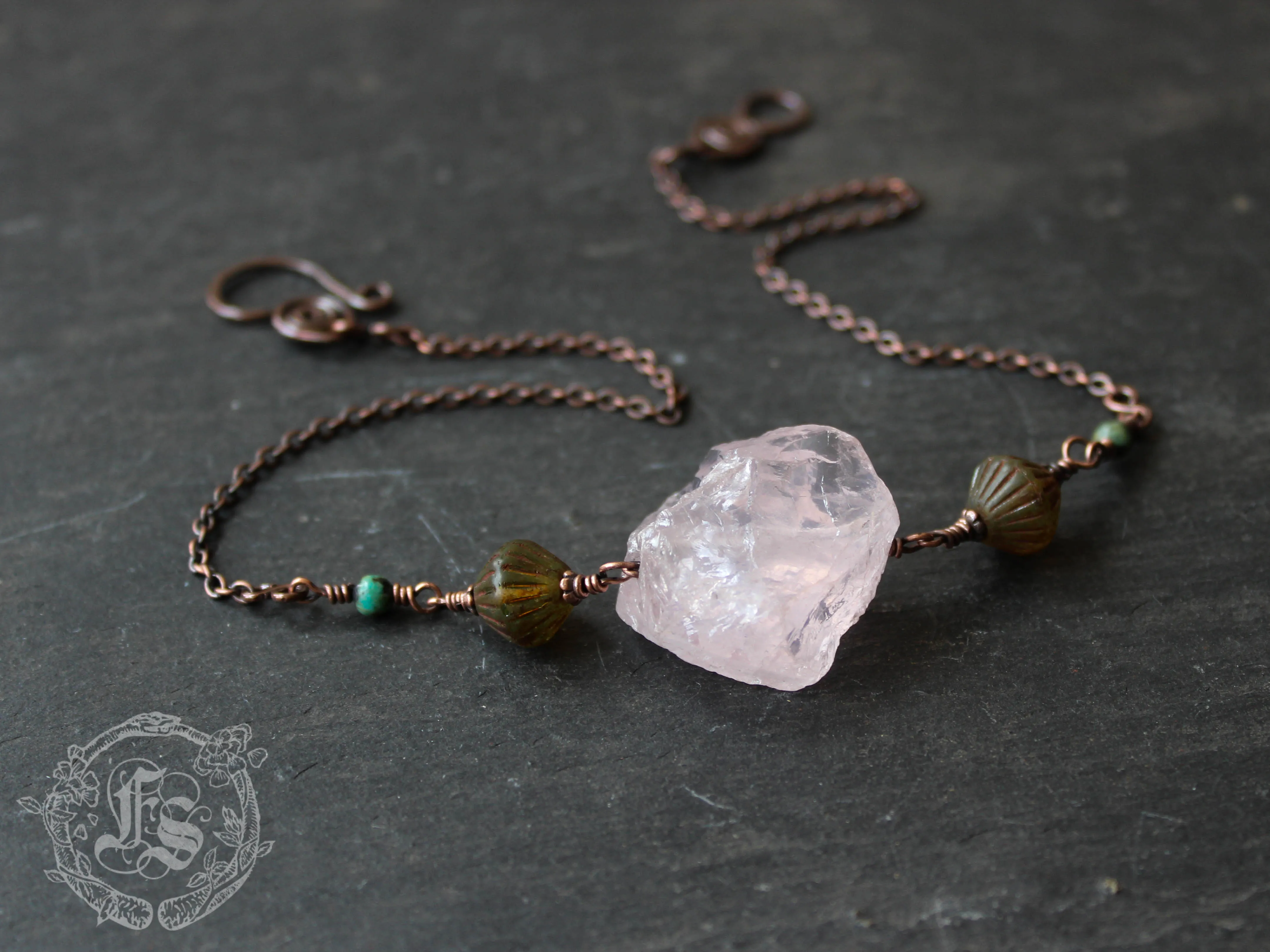 Piece of Sky Necklace in Rose Quartz