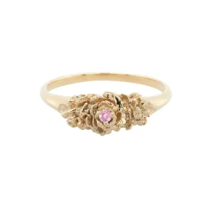 Pink Sapphire Old Garden Rose Signet Ring
