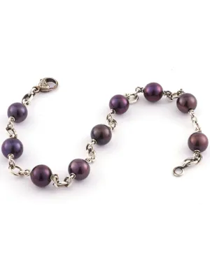 Platinum Black Pearl Bracelet