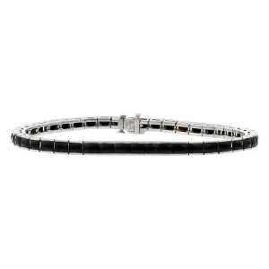 Platinum Square-cut Black Onyx Line Bracelet
