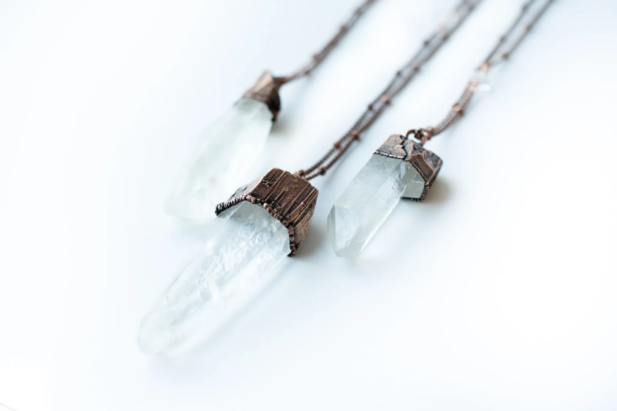 Quartz crystal necklace | Large raw quartz necklace