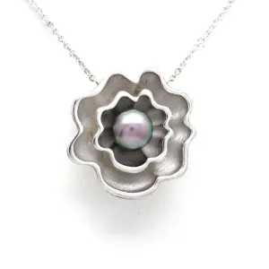 "Olanes" Silver Chain with Cortez Pearl by "Noble Sensación"