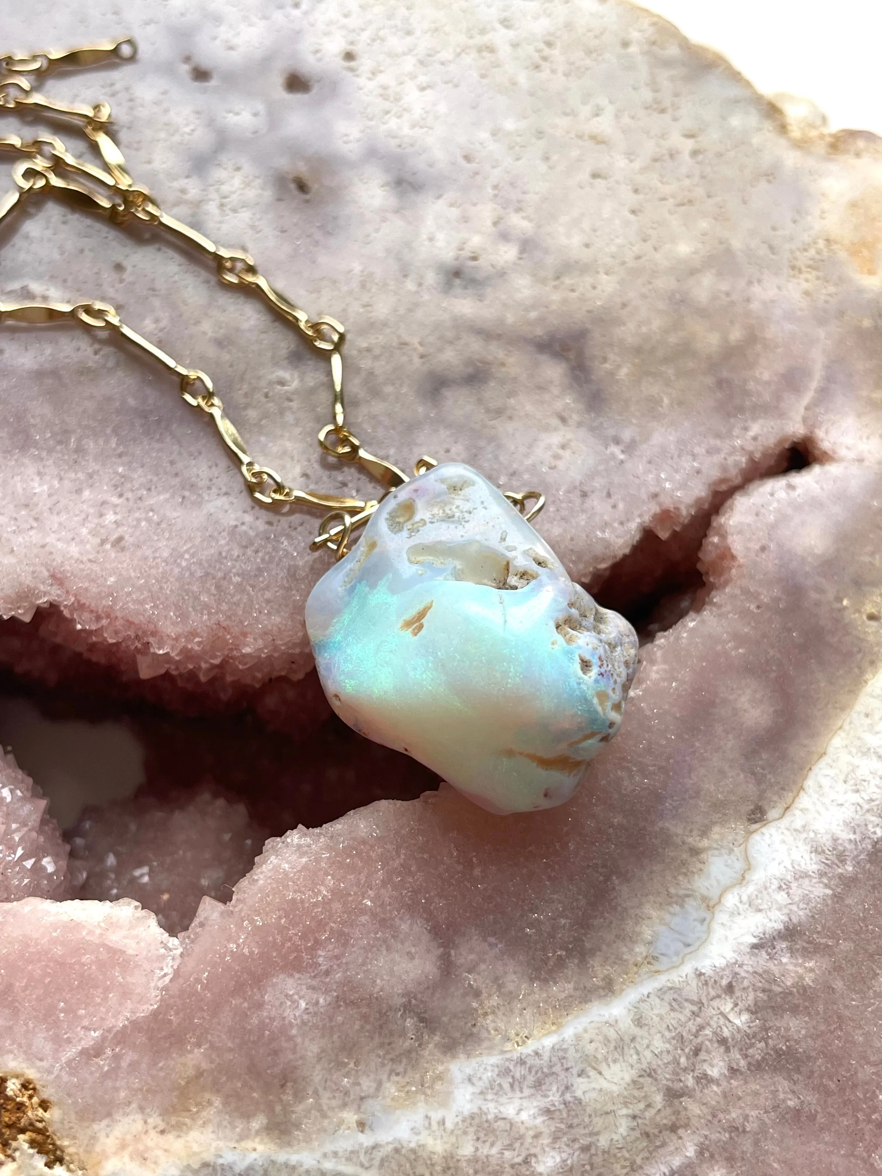 Real Raw Australian Opal Necklace