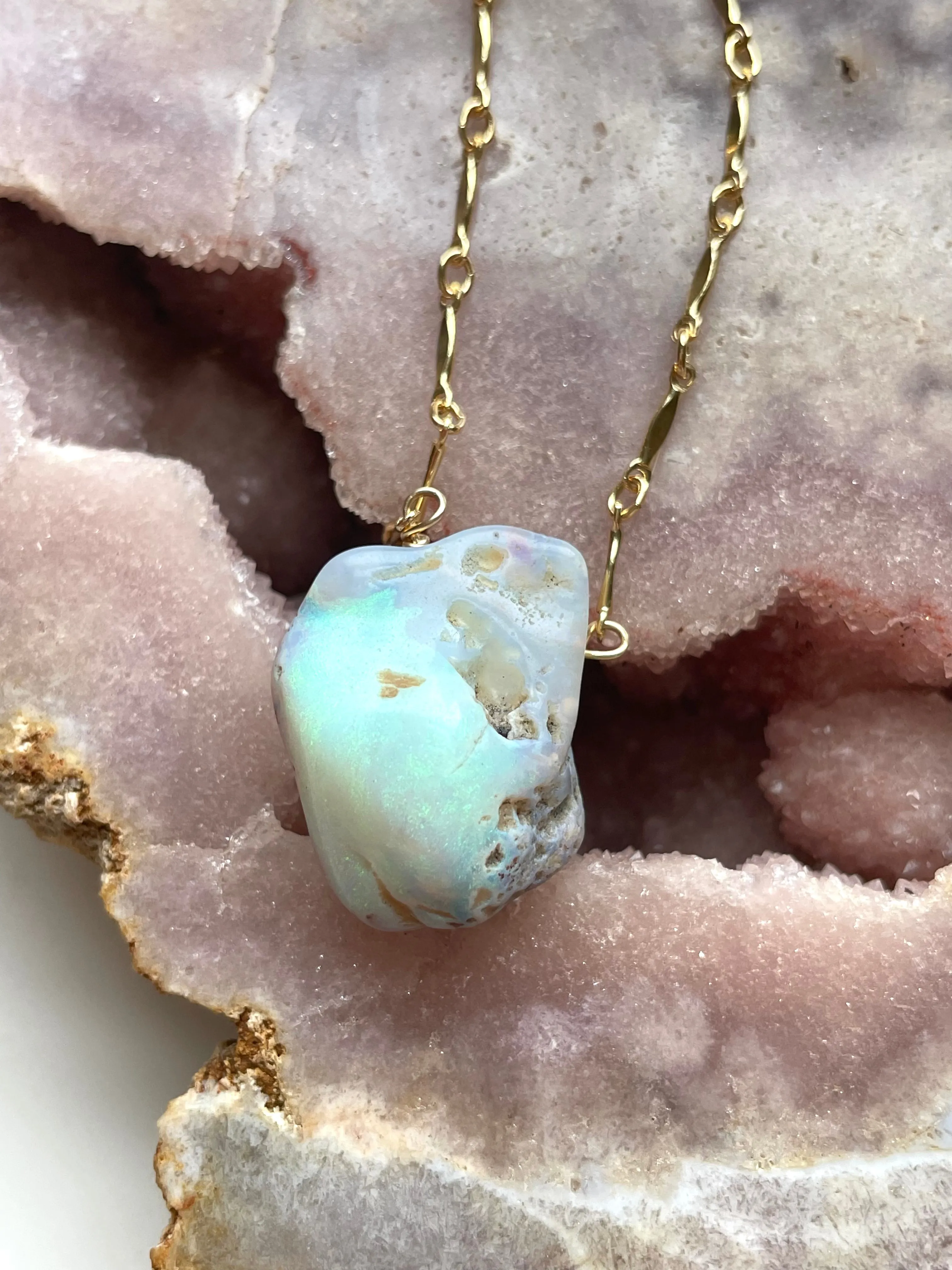 Real Raw Australian Opal Necklace