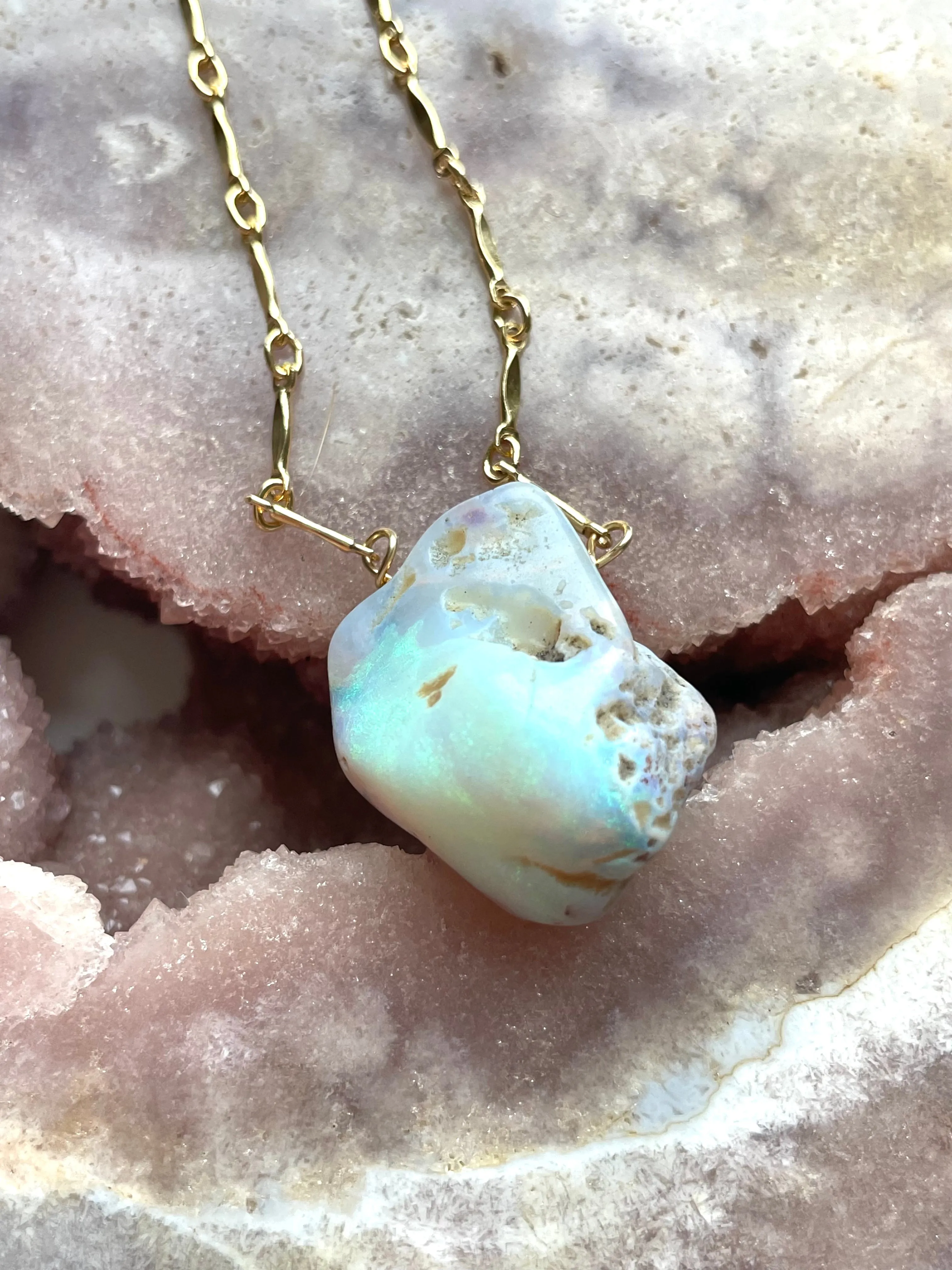 Real Raw Australian Opal Necklace