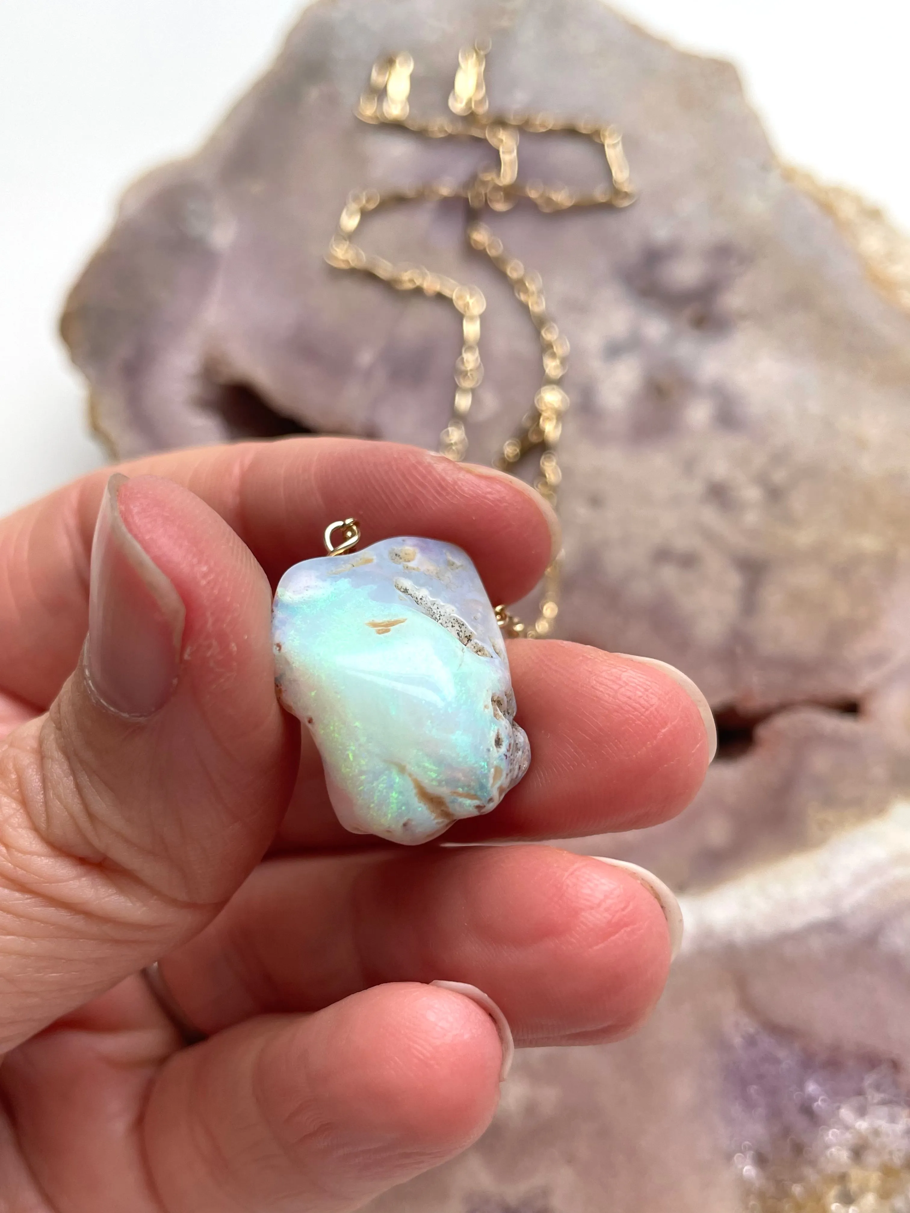 Real Raw Australian Opal Necklace
