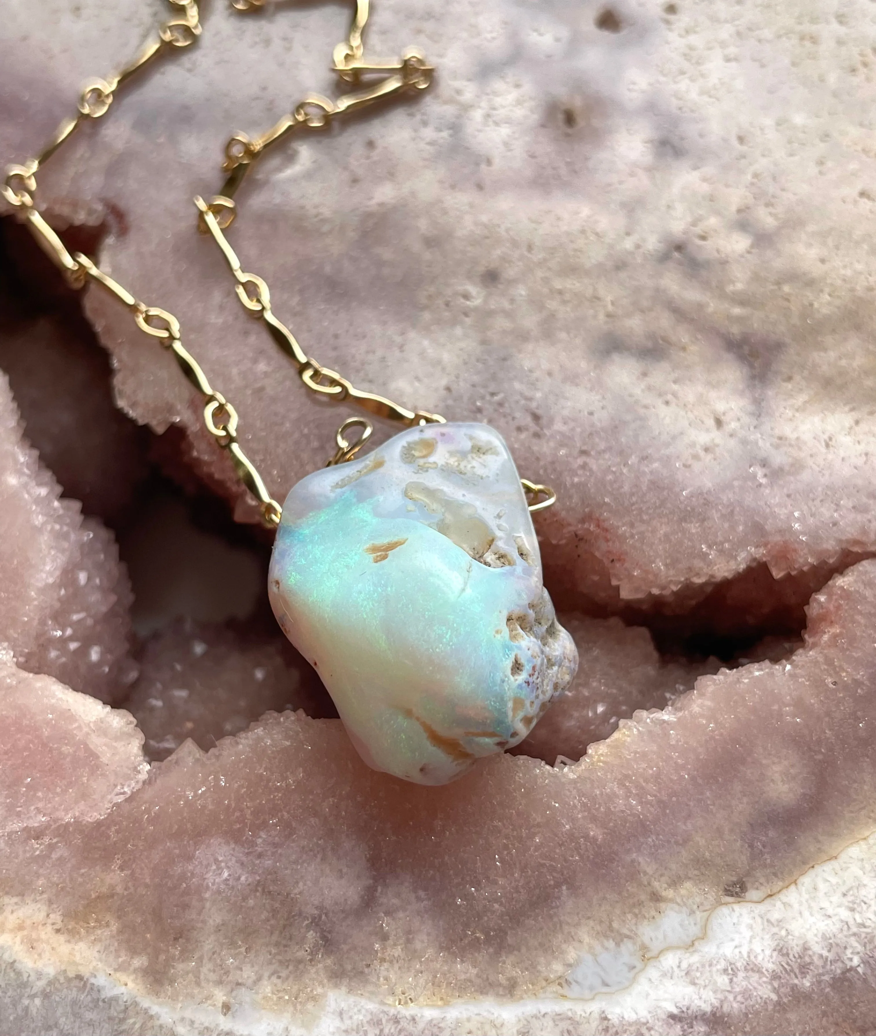 Real Raw Australian Opal Necklace