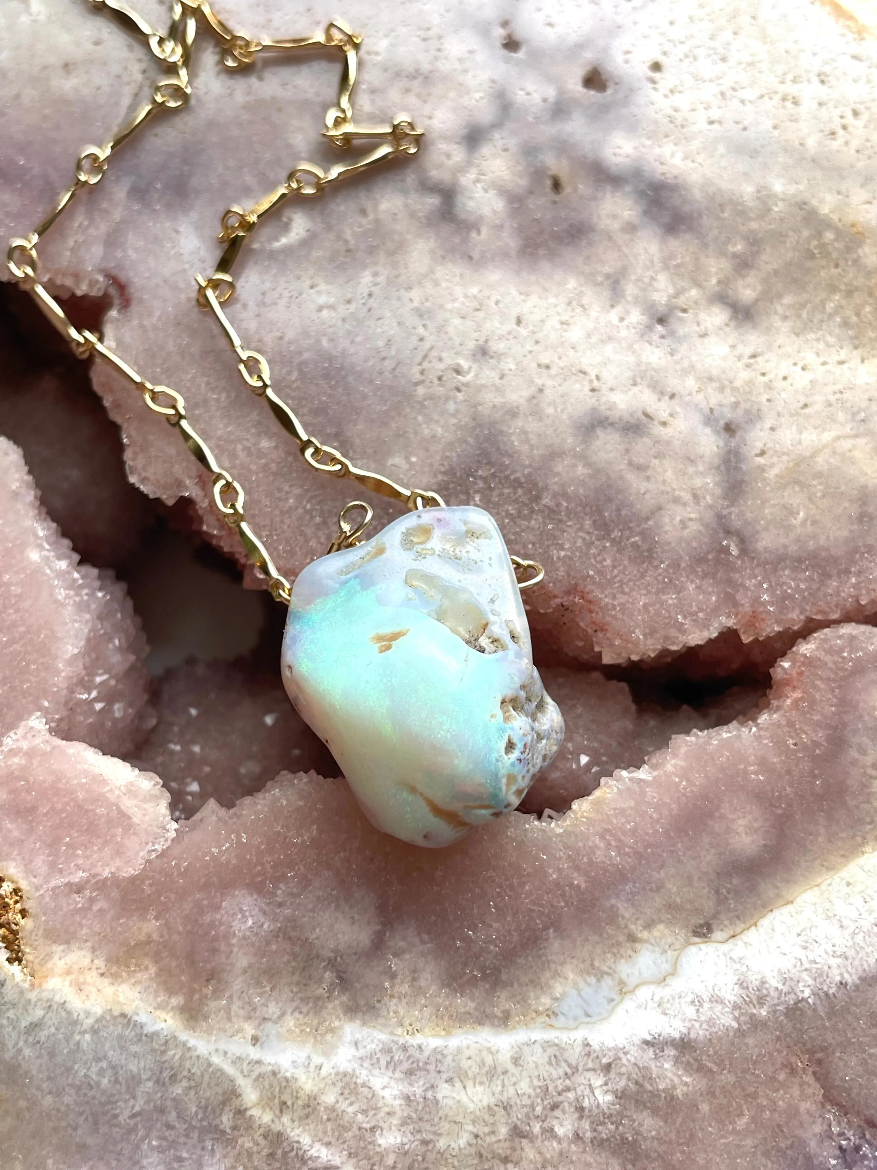 Real Raw Australian Opal Necklace