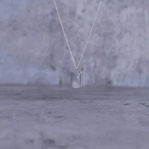 Rectangular Strength - Rose Quartz Necklace