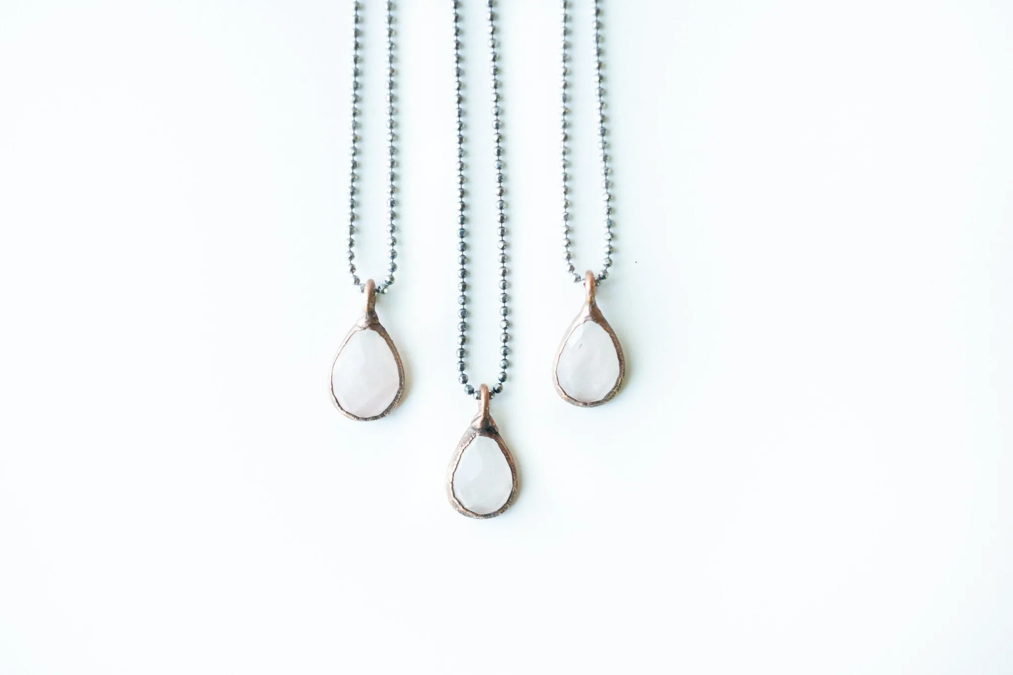Rose Quartz Necklace | Faceted Rose Quartz