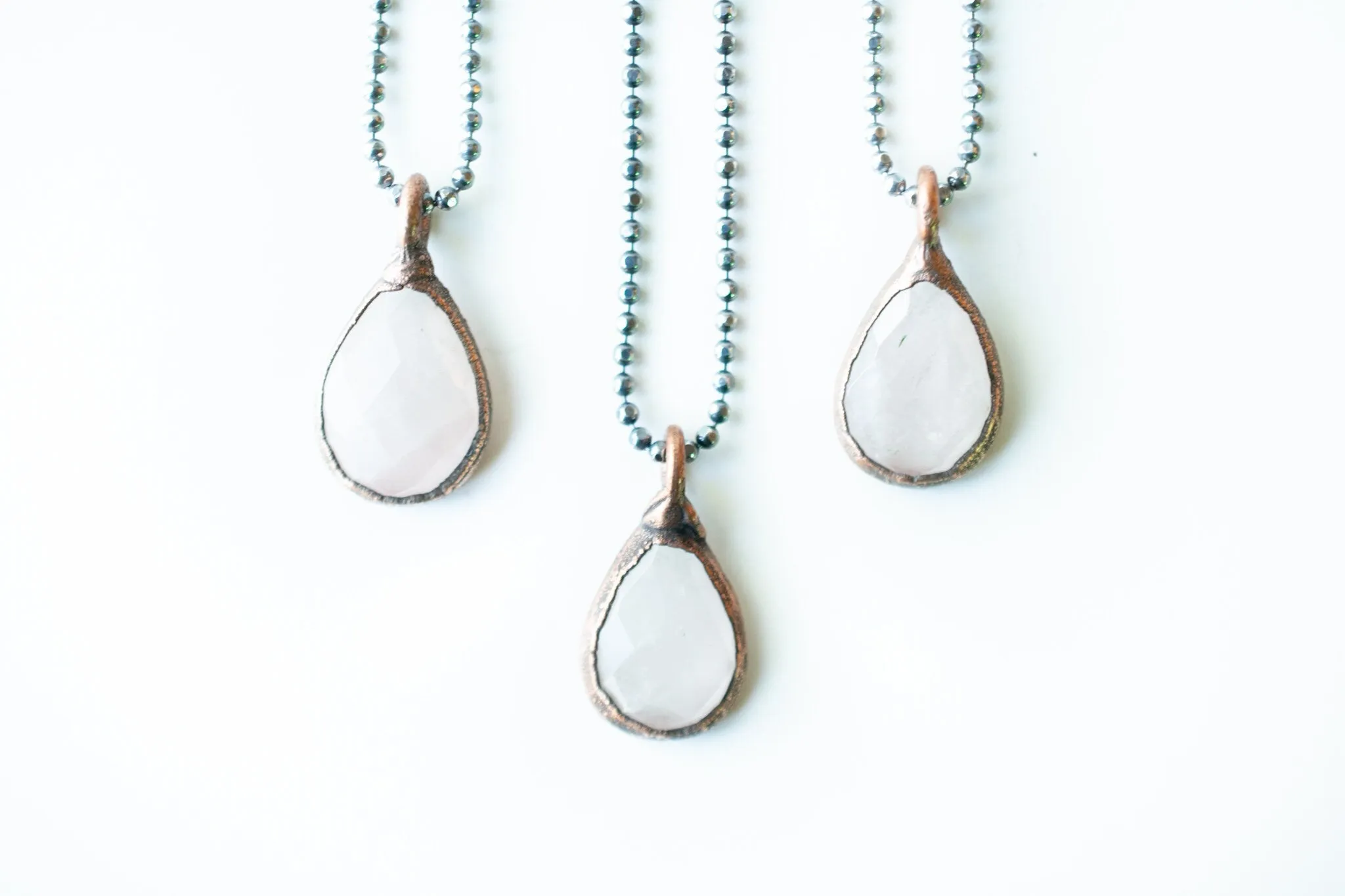 Rose Quartz Necklace | Faceted Rose Quartz