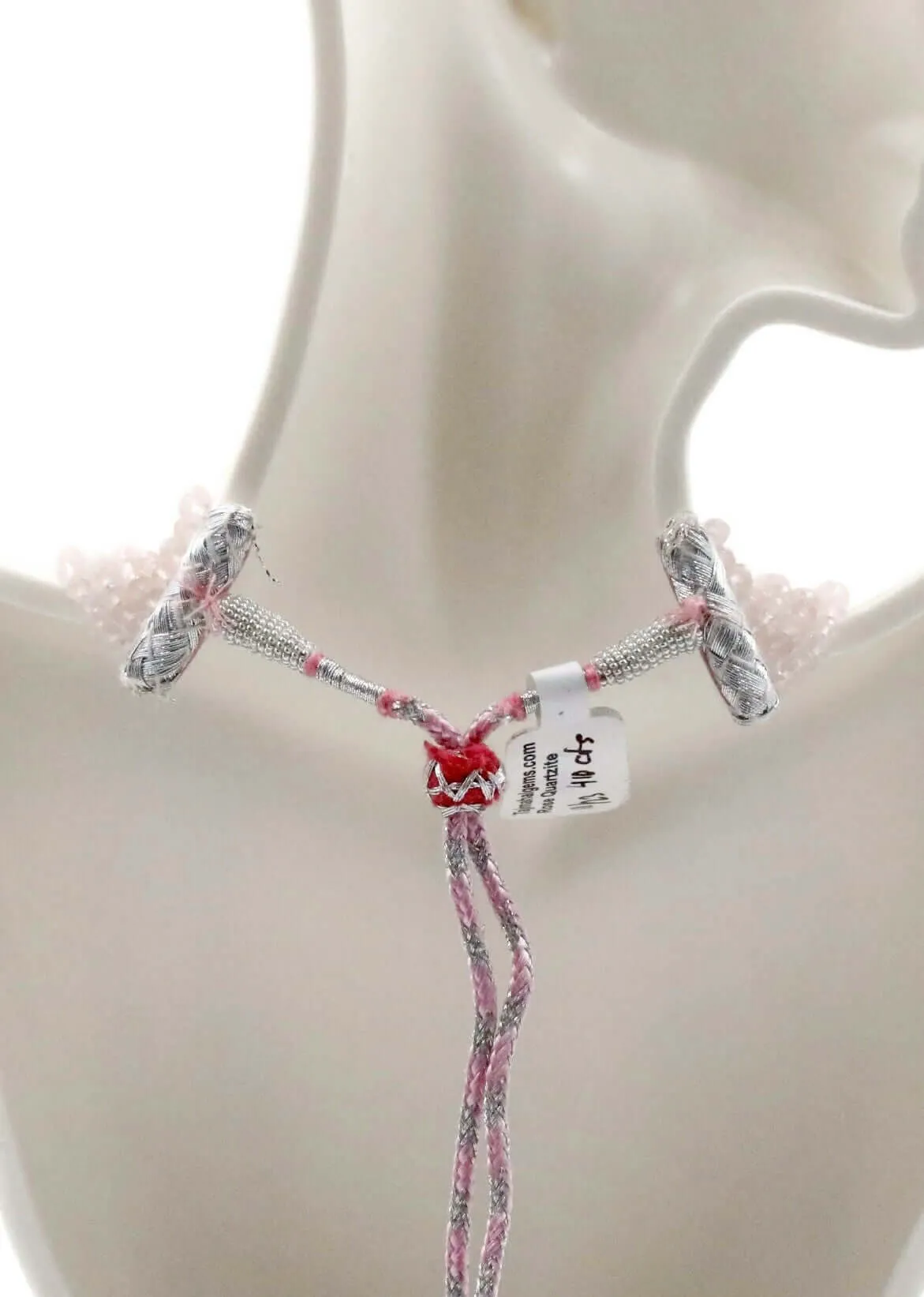 Rose Quartz Necklace Layered Necklace Pink Necklace Rondelle Necklace Gemstone Necklace Beaded Necklace SKU 6143168