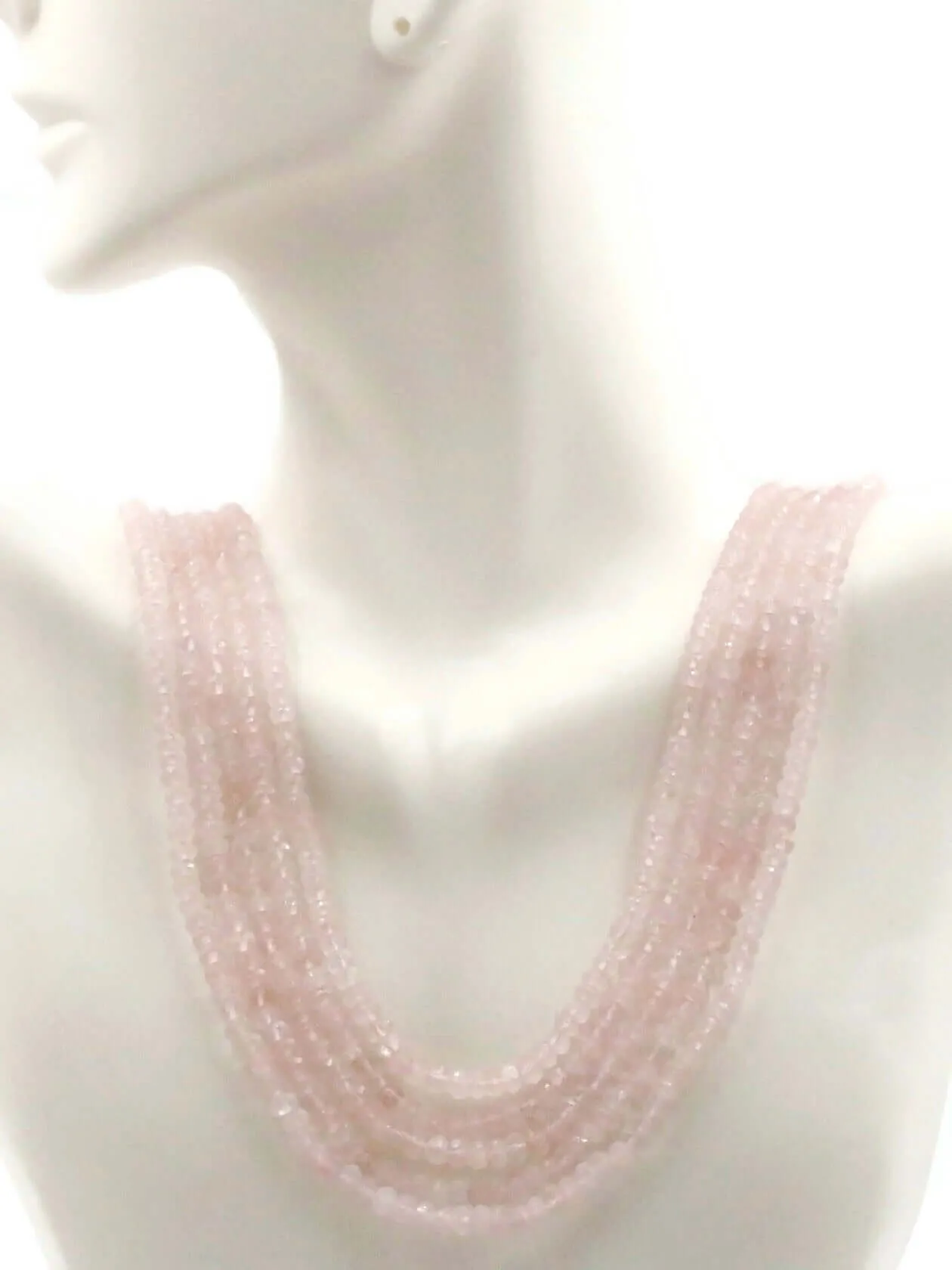 Rose Quartz Necklace Layered Necklace Pink Necklace Rondelle Necklace Gemstone Necklace Beaded Necklace SKU 6143168