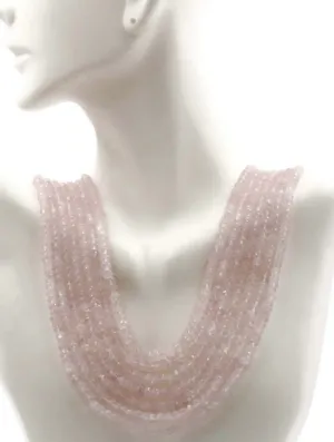 Rose Quartz Necklace Layered Necklace Pink Necklace Rondelle Necklace Gemstone Necklace Beaded Necklace SKU 6143168