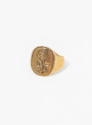 Rose Signet Ring Brass